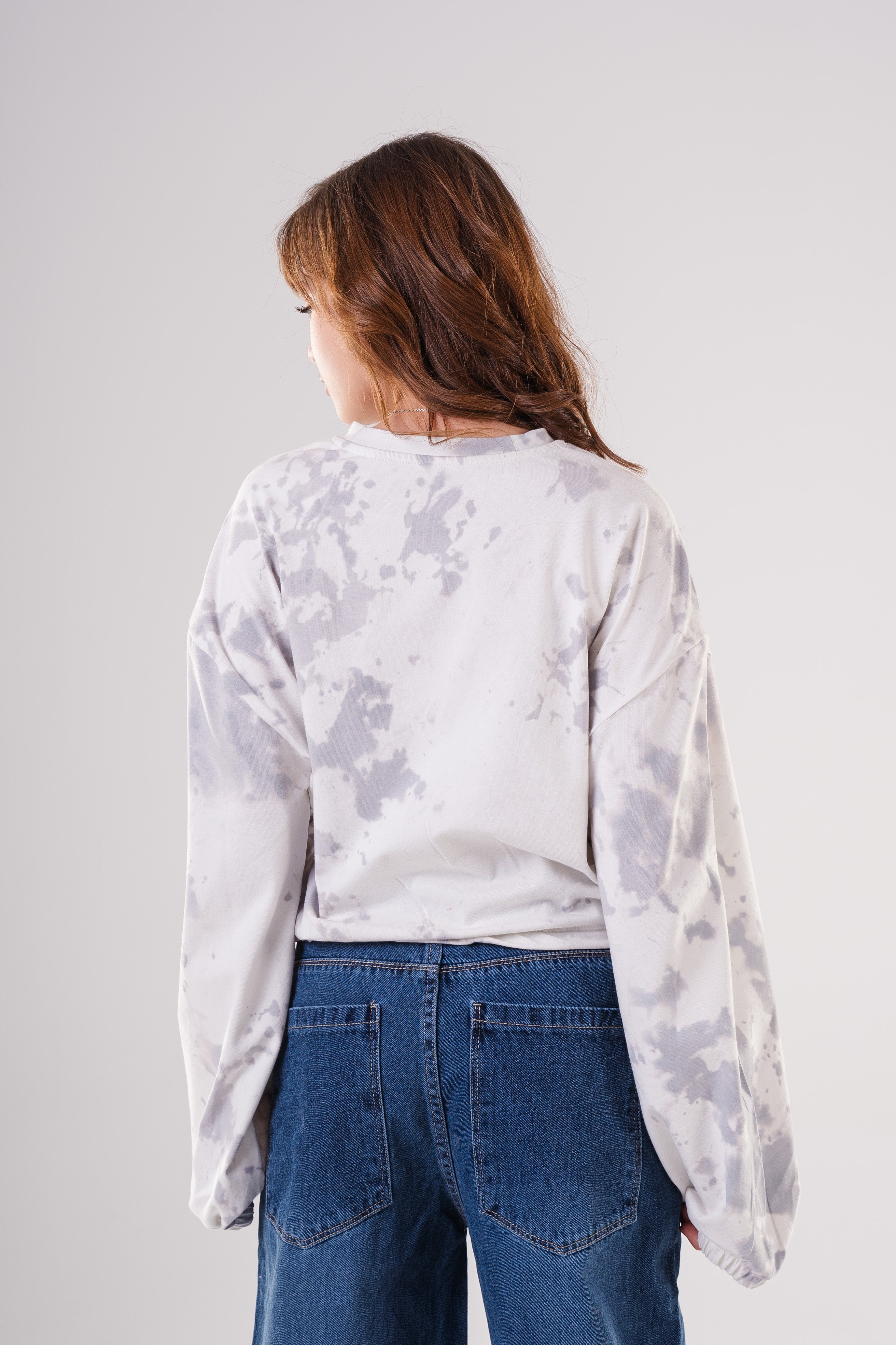 Girls Tie-Dye Cropped Sweatshirt