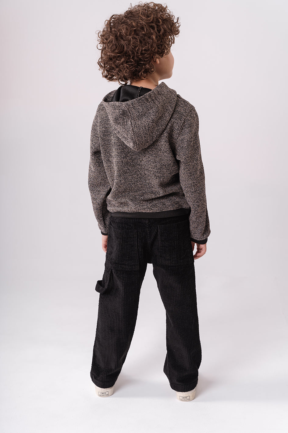 Boys Black Straight Fit velvet Trousers