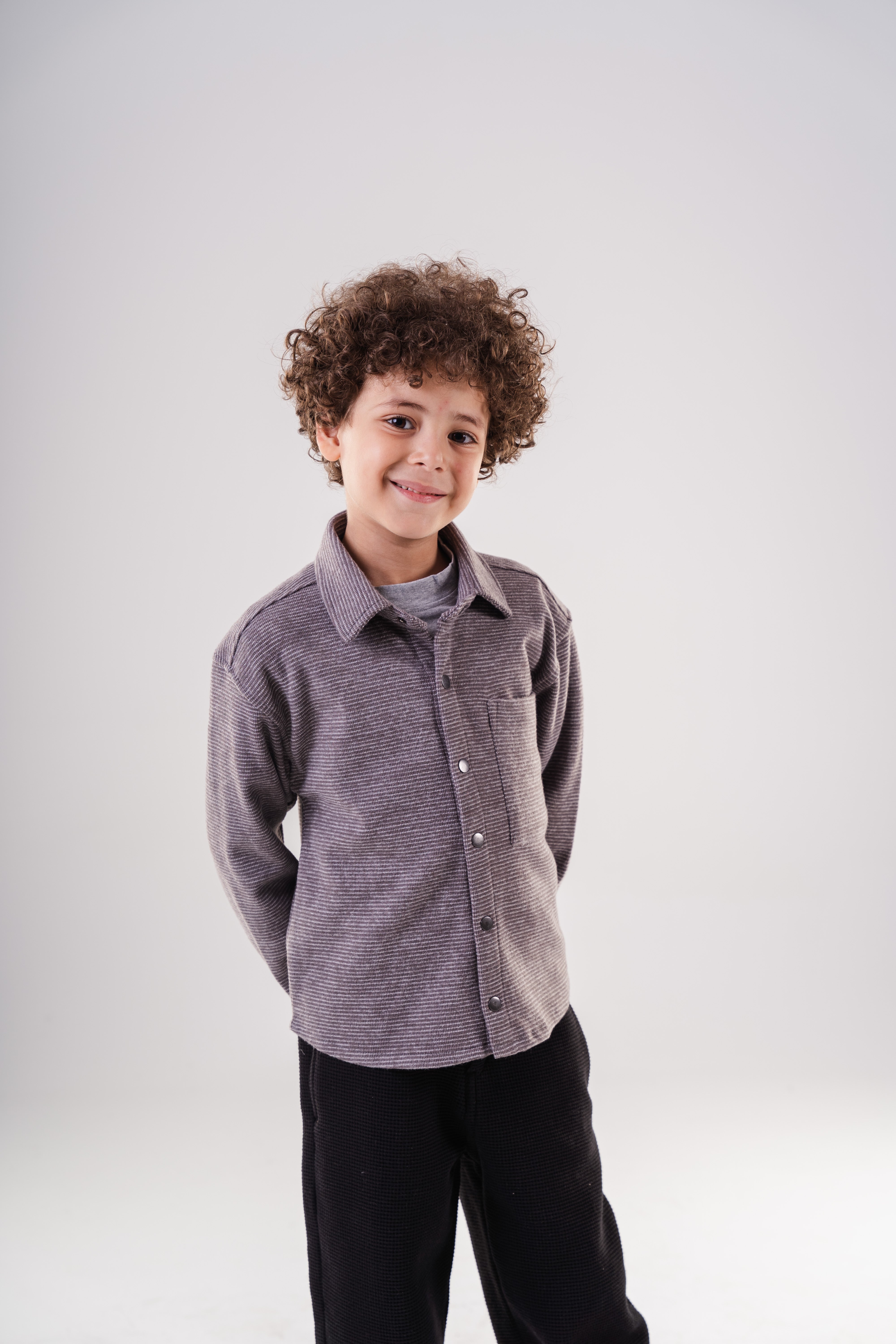 Comfort-Fit Waffle Knit Button-Up Shirt