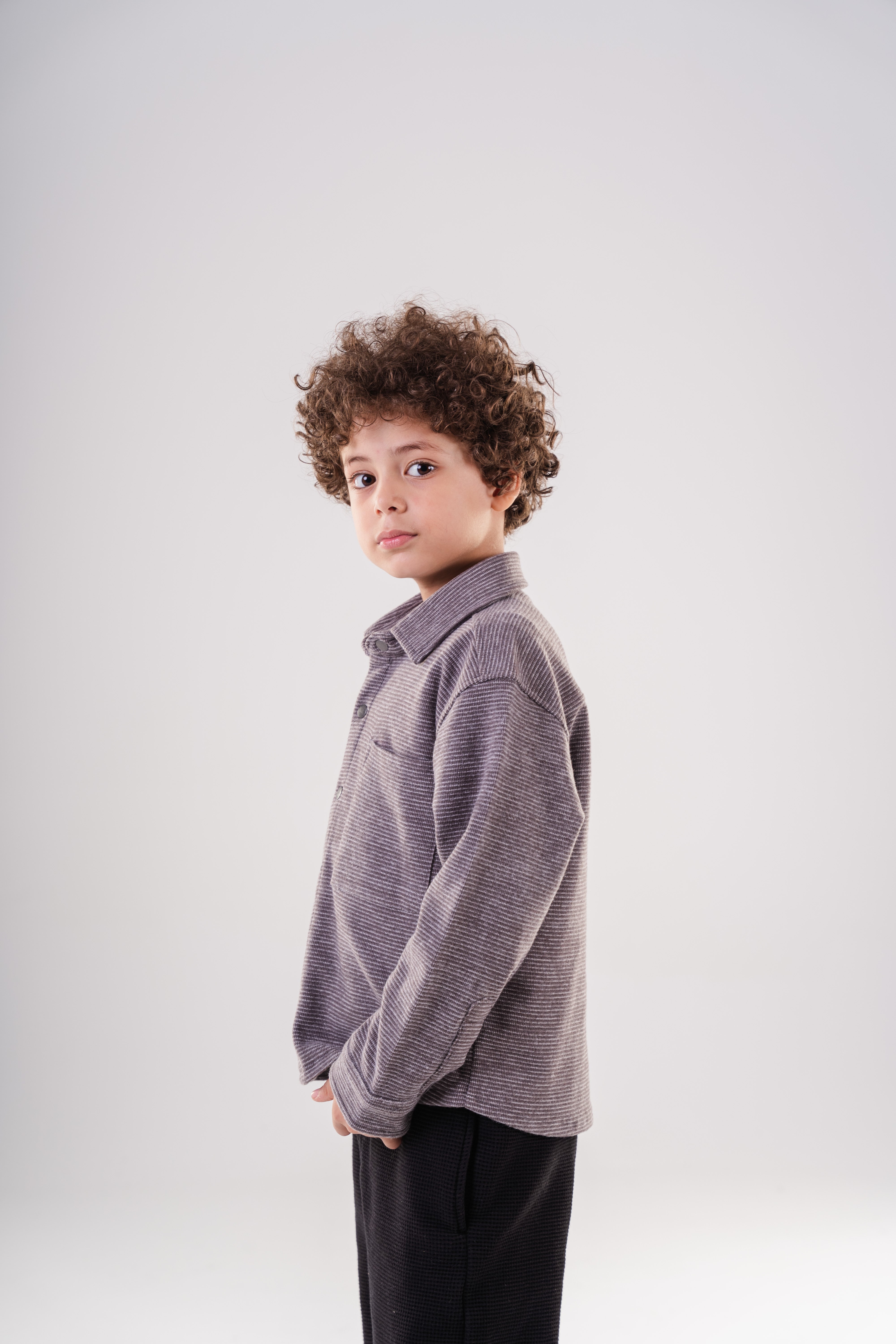 Comfort-Fit Waffle Knit Button-Up Shirt