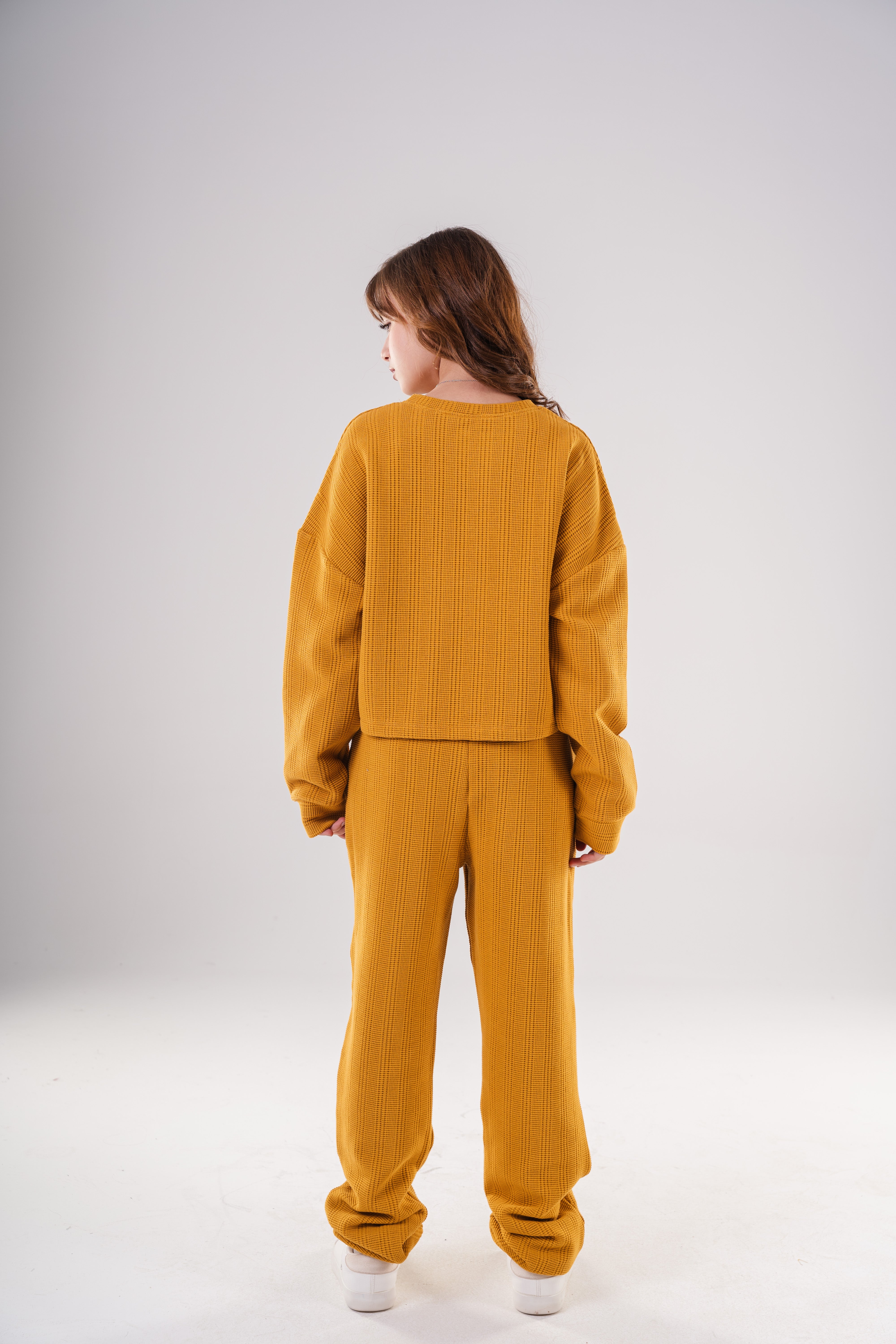 Girls Waffle Knit Loungewear Set