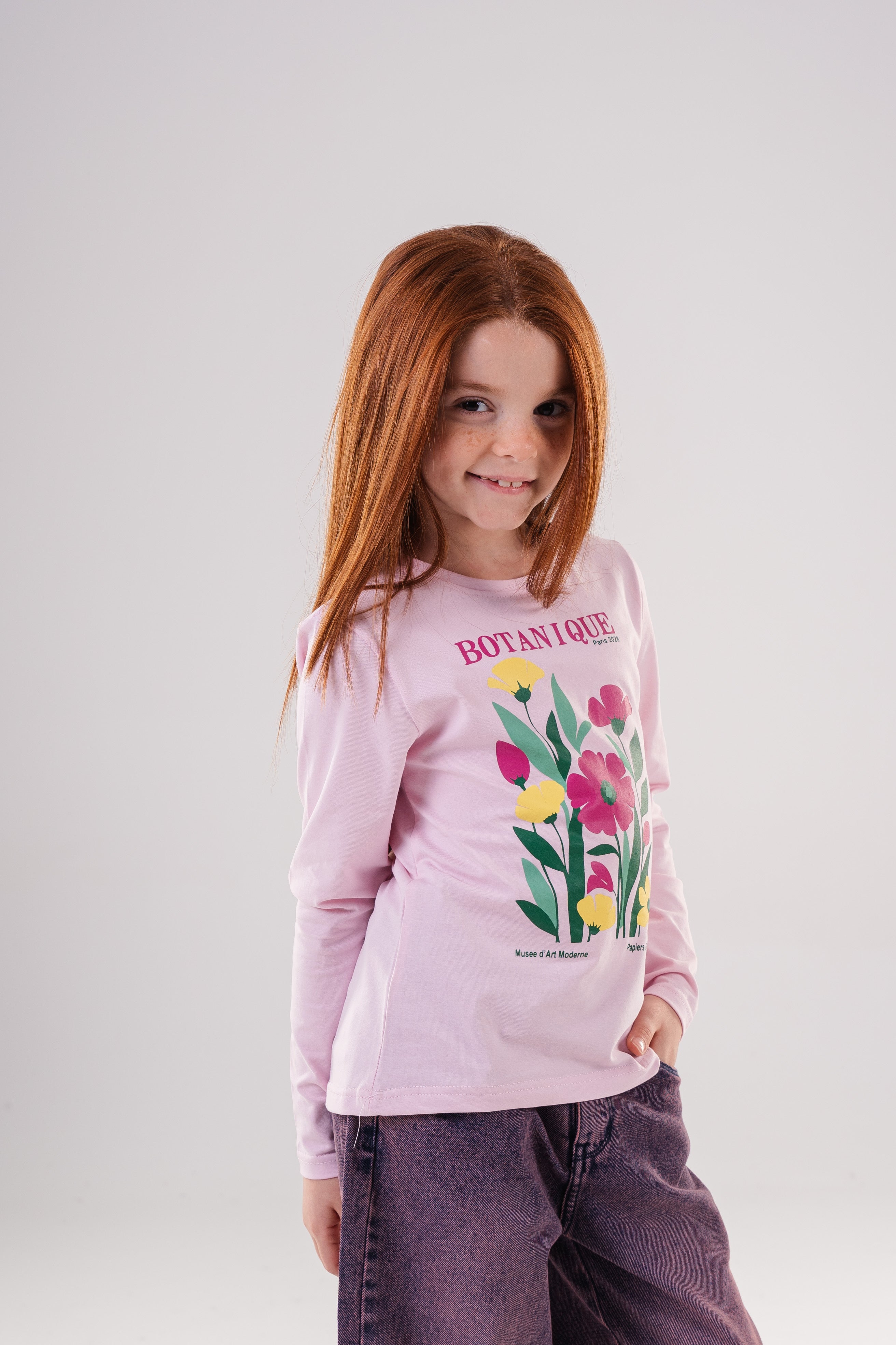 Girls Comfy Cotton Long-Sleeve Top