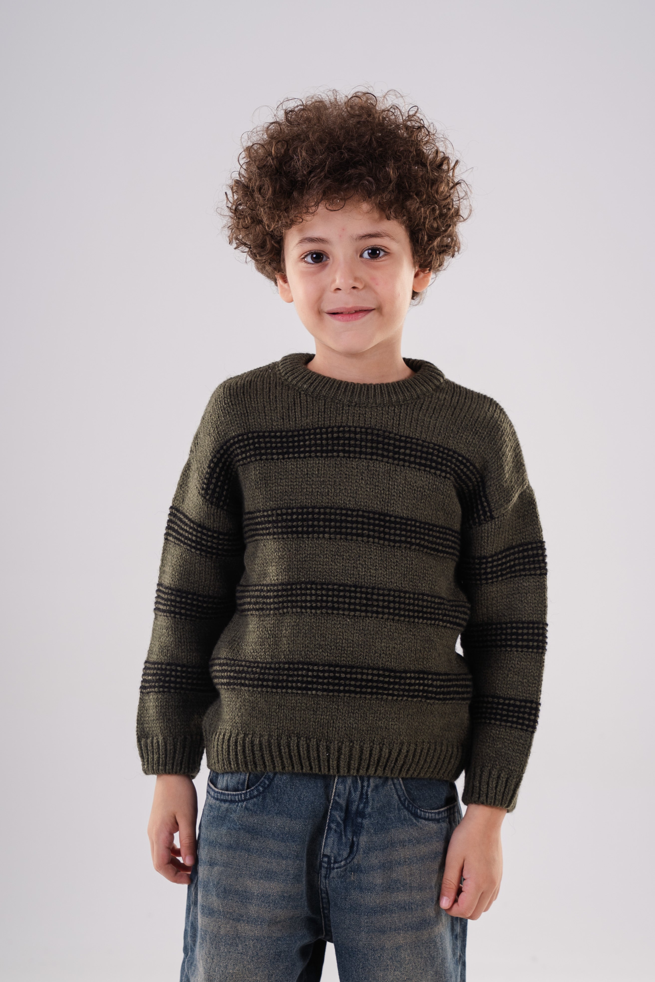 Boy's Classic Striped Knit Crewneck Sweater