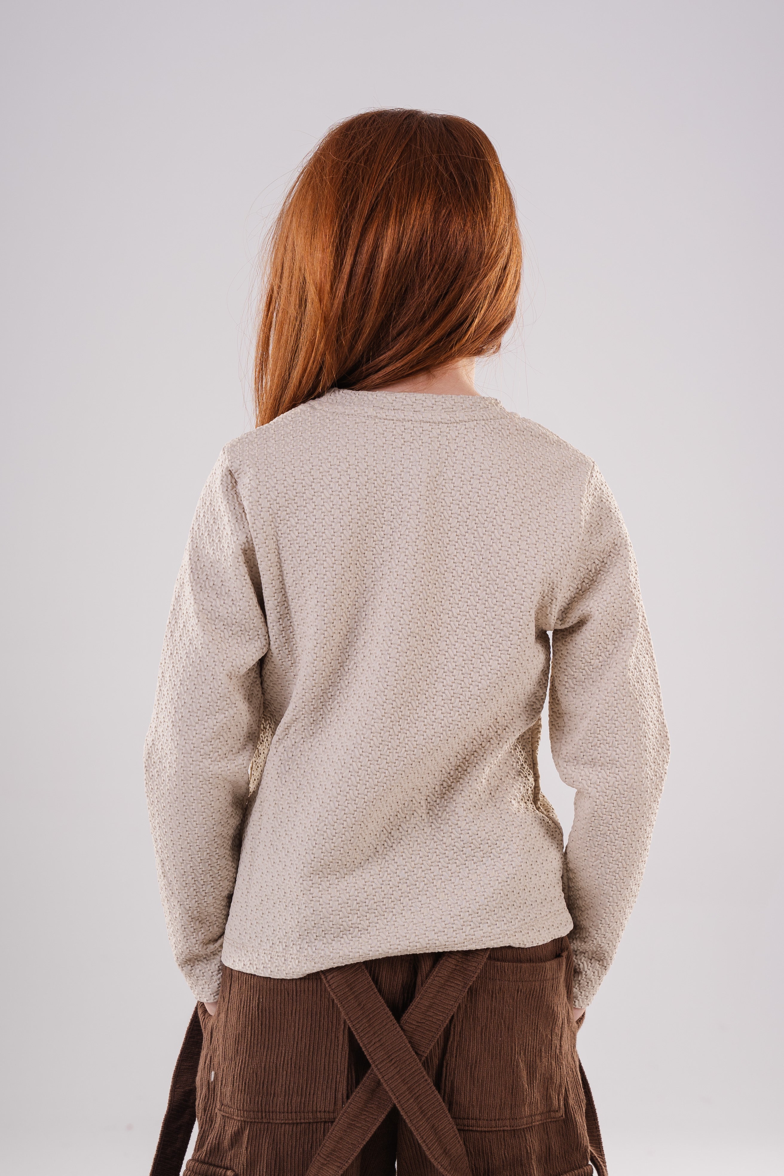Girls Subtle Texture Essential Long-Sleeve Top