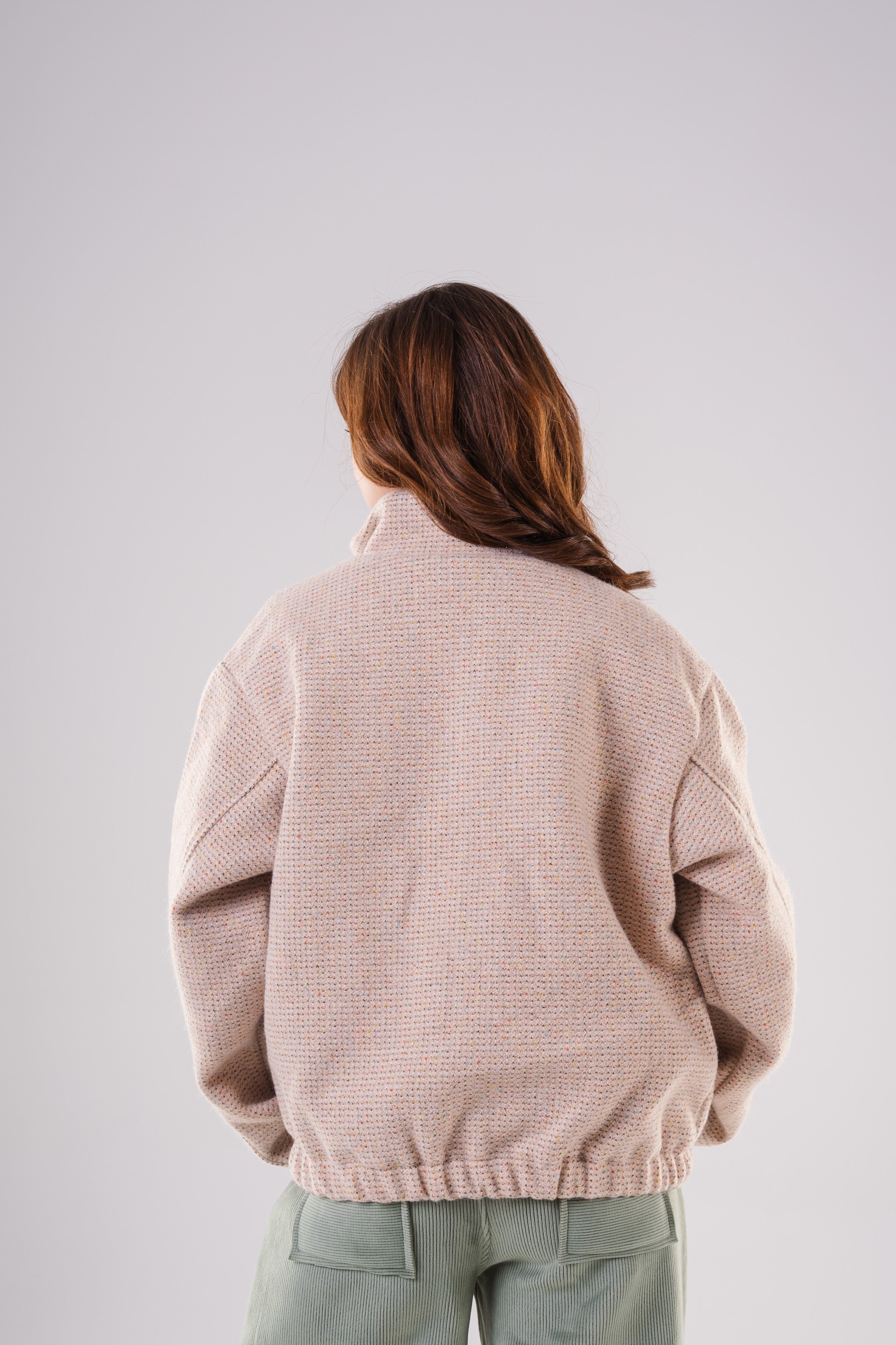 Girls Textured  Zip-Up Bomber Jacket