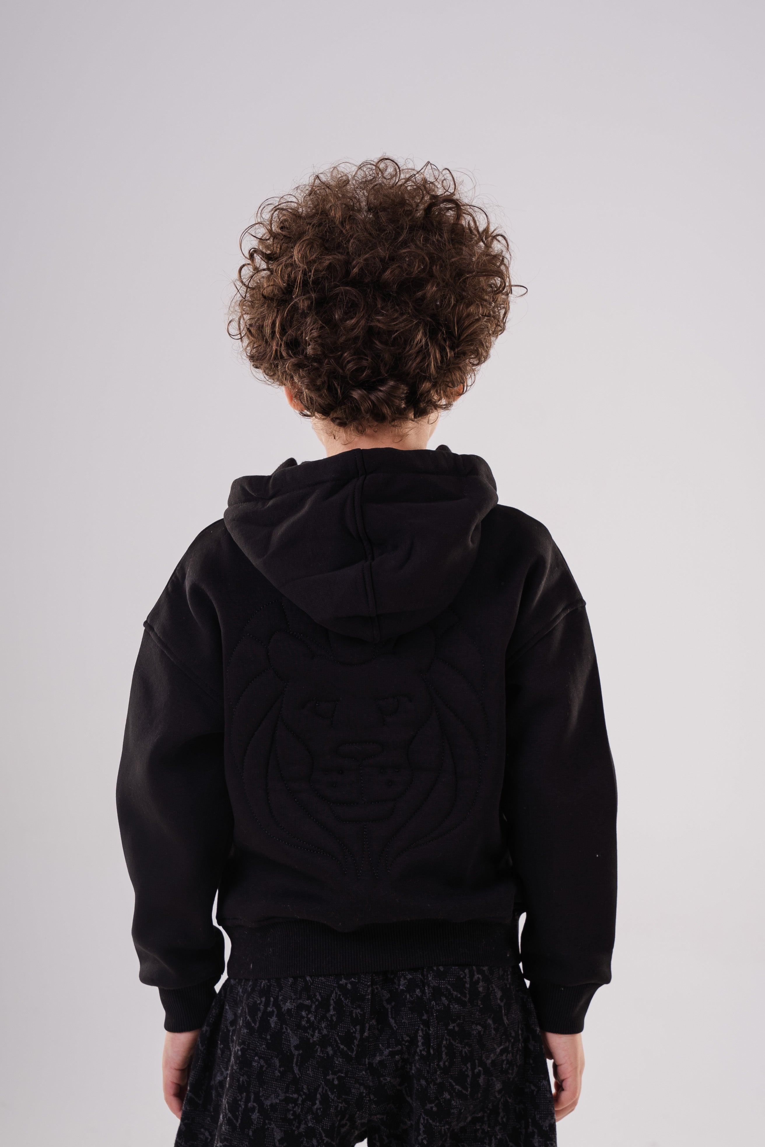 Boys Essential Hoodie with Embossed Lion Back