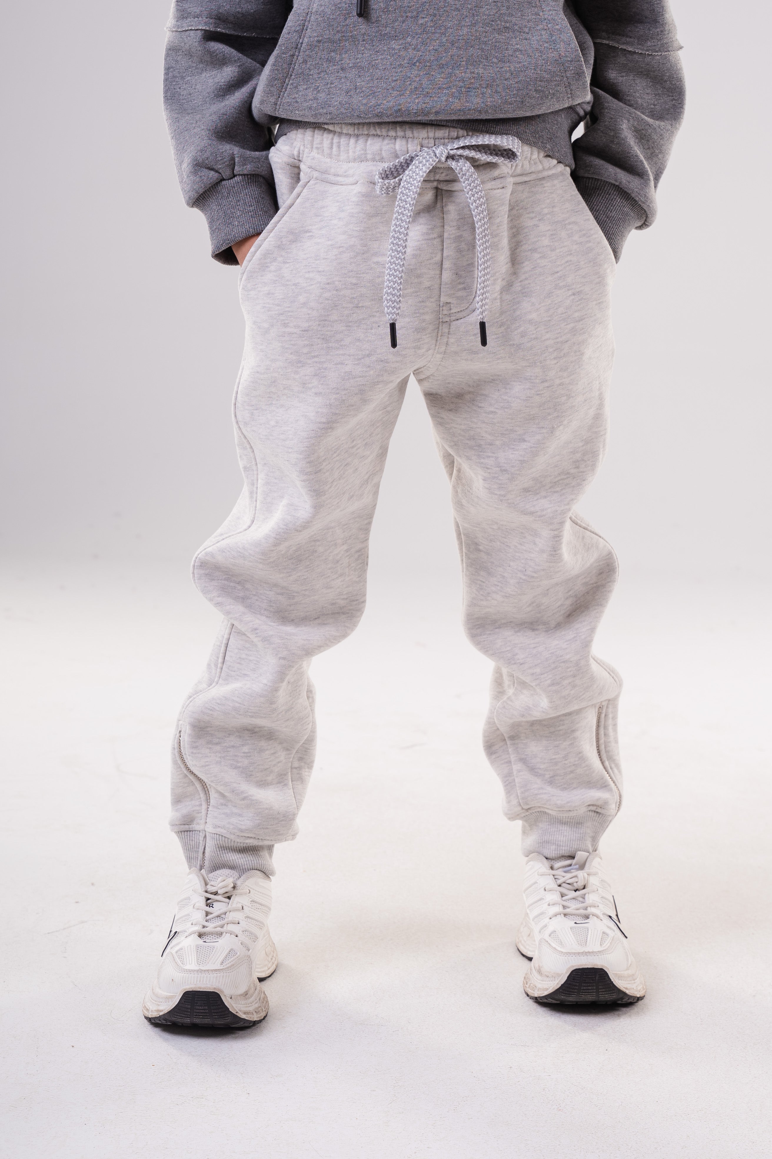 Boy's Classic Fleece Joggers with Ankle Zippers
