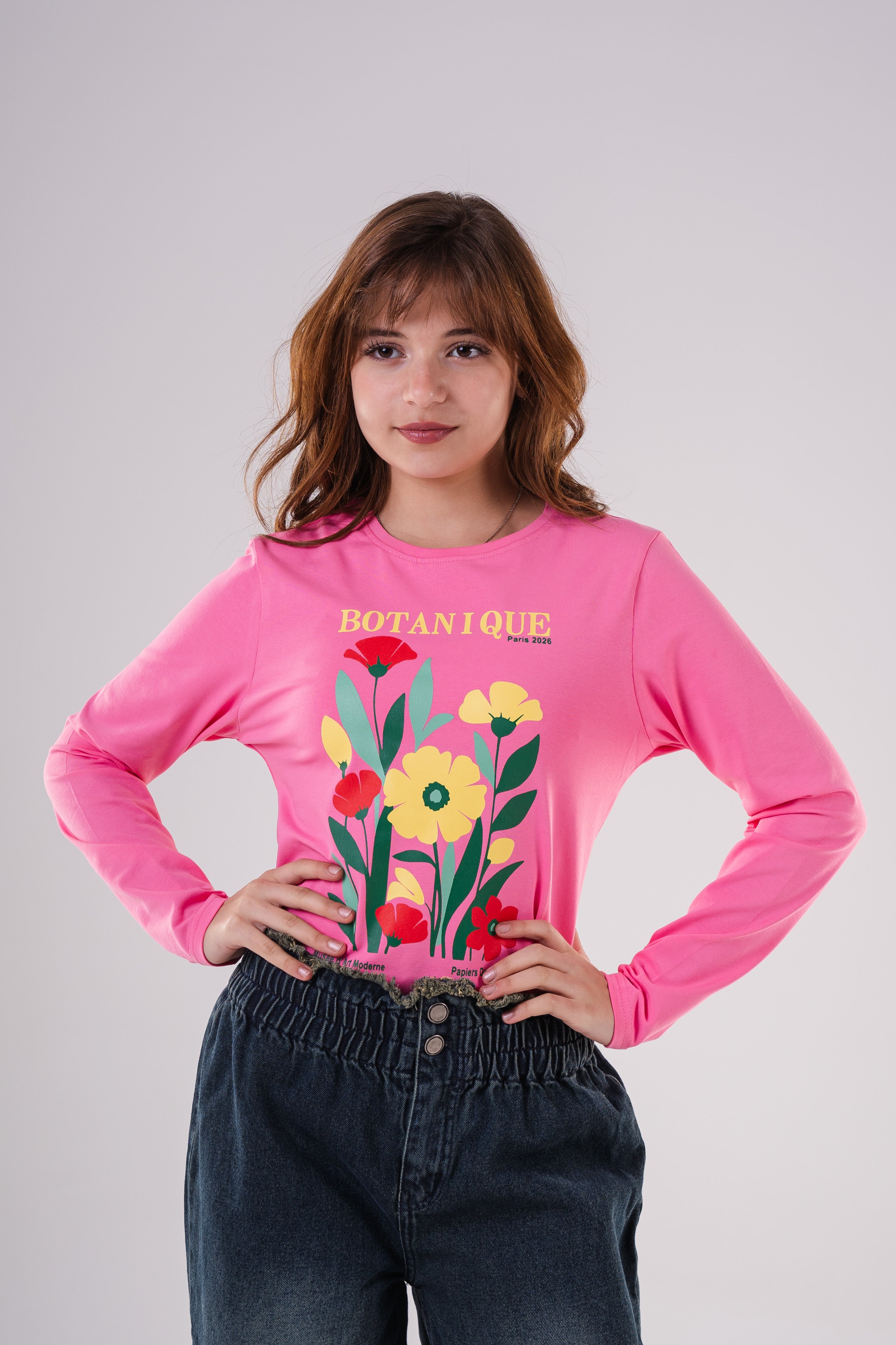 Girls Comfy Cotton Long-Sleeve Top