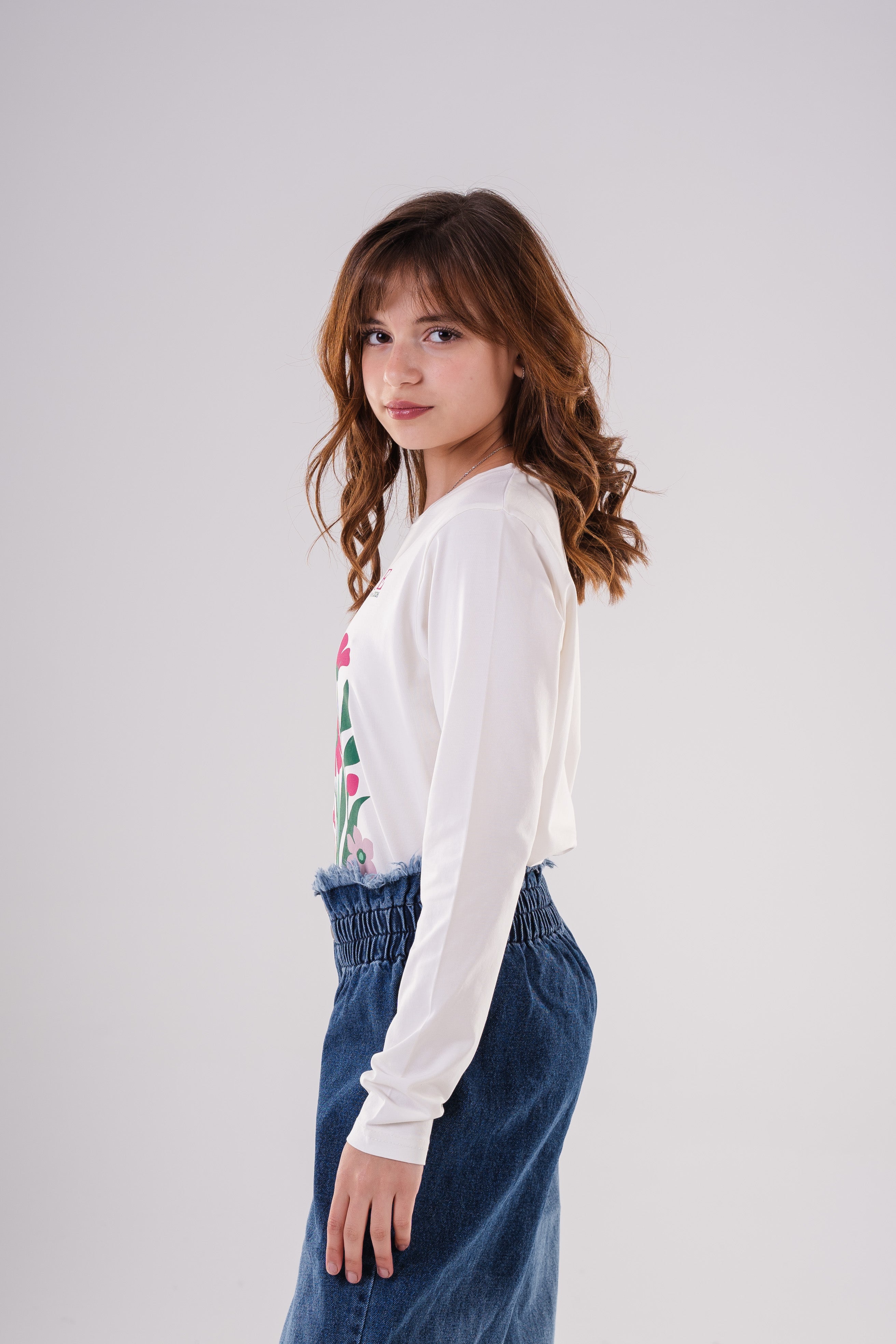 Girls Comfy Cotton Long-Sleeve Top