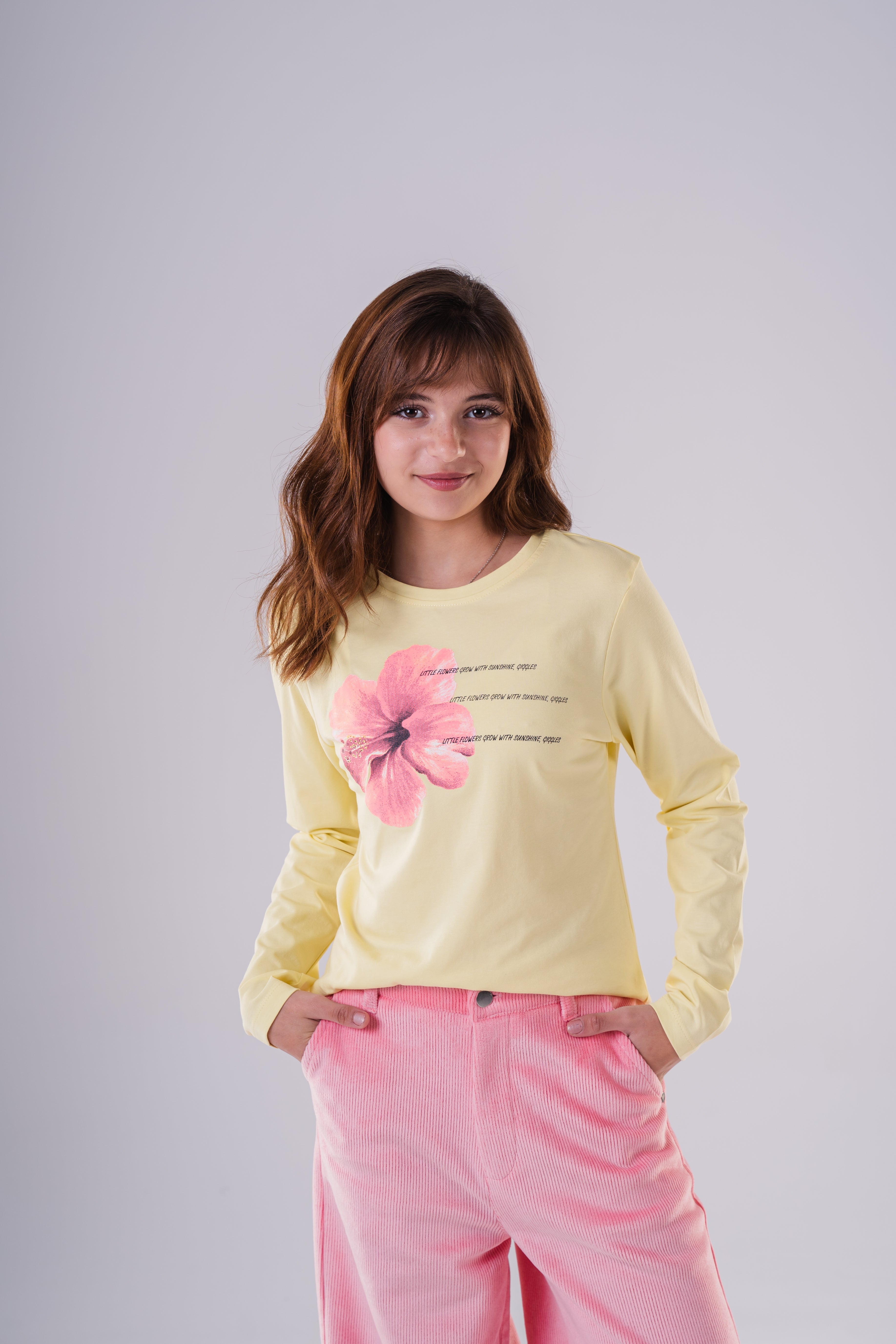 Girls Floral Print Casual Sweatshirt