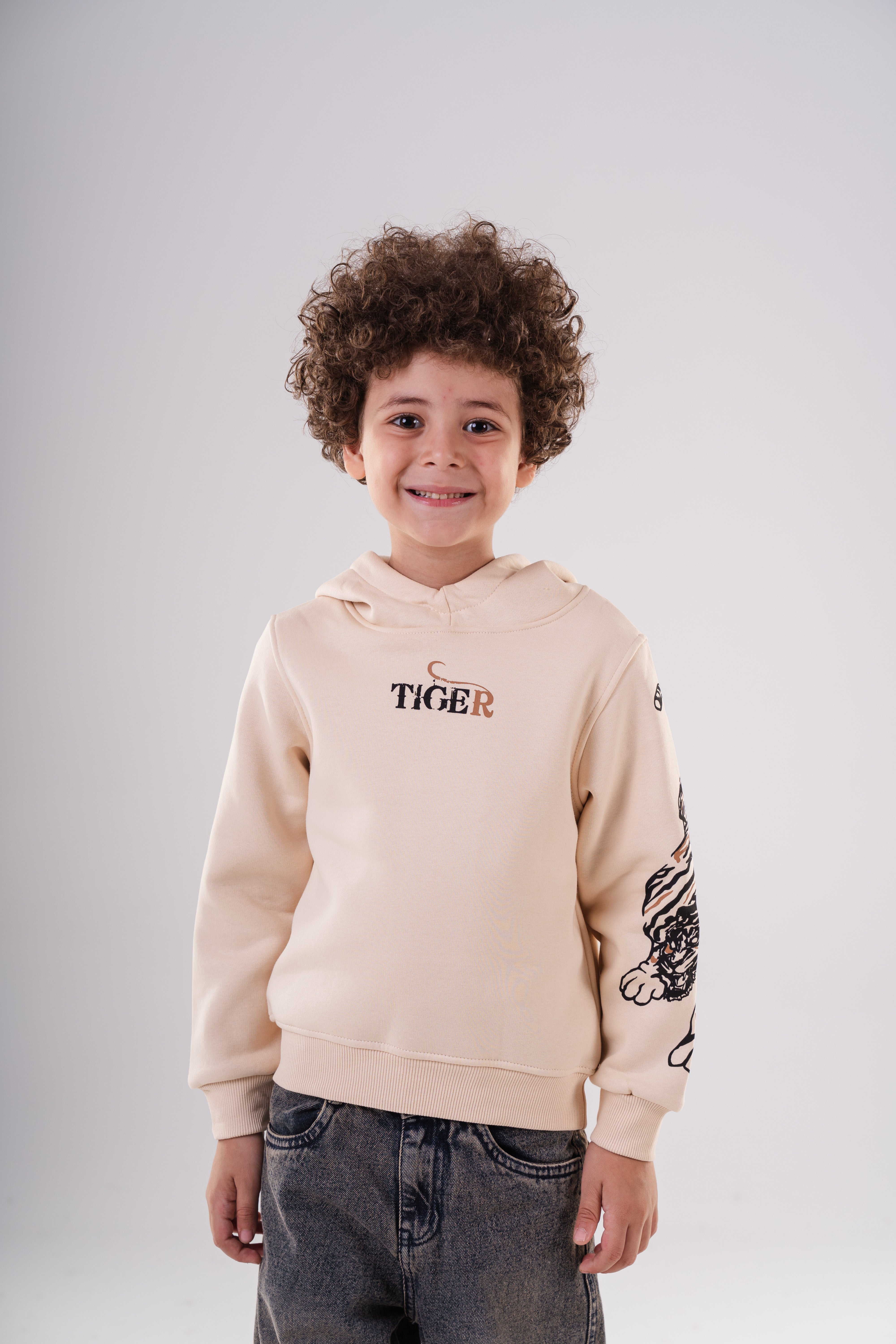 Boy's Tiger Stripe Sleeve Hoodie