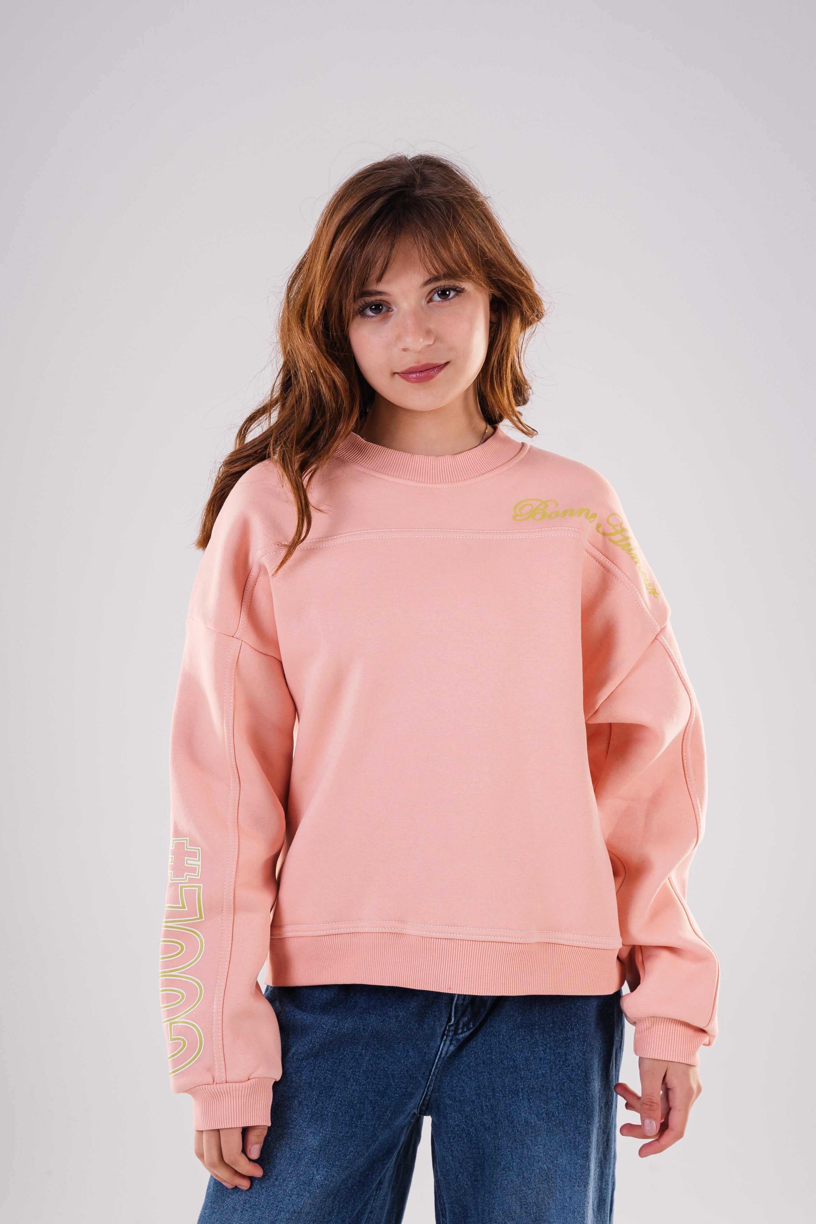 Girls Neon Script  Crewneck Sweatshirt