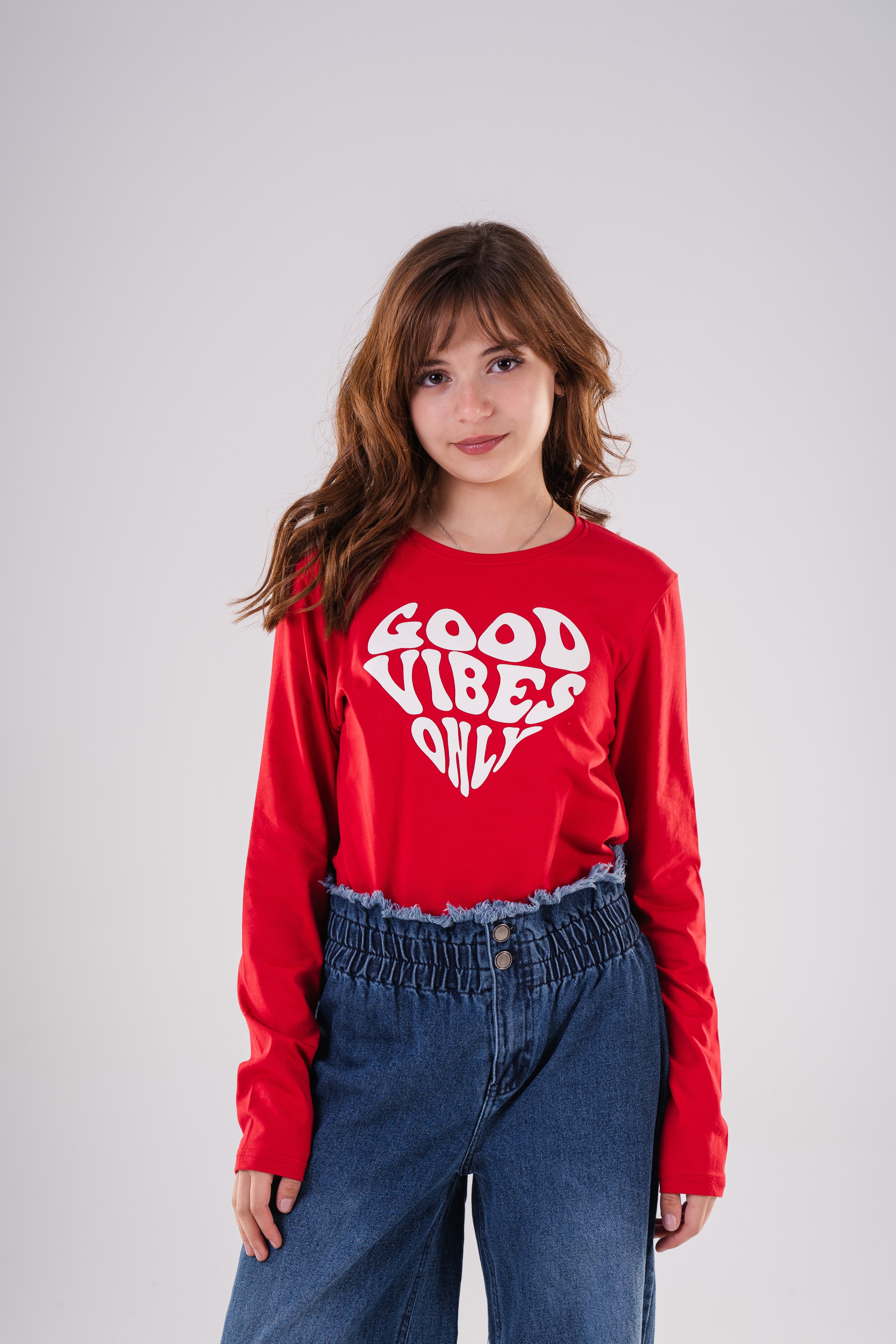 Girls Graphic Crewneck Cotton Sweatshirt