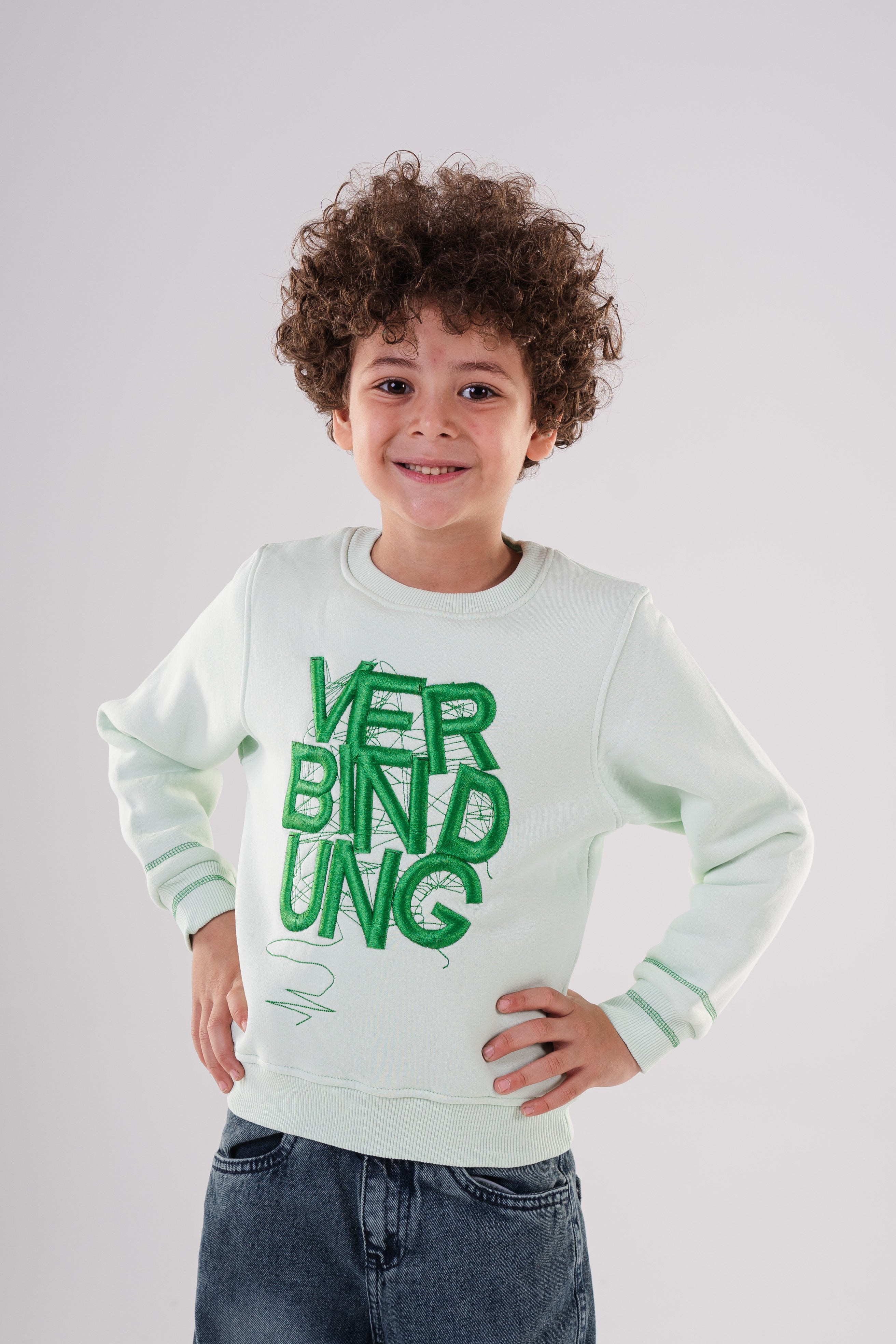 Boy's Crewneck Sweatshirt with  Embroidery