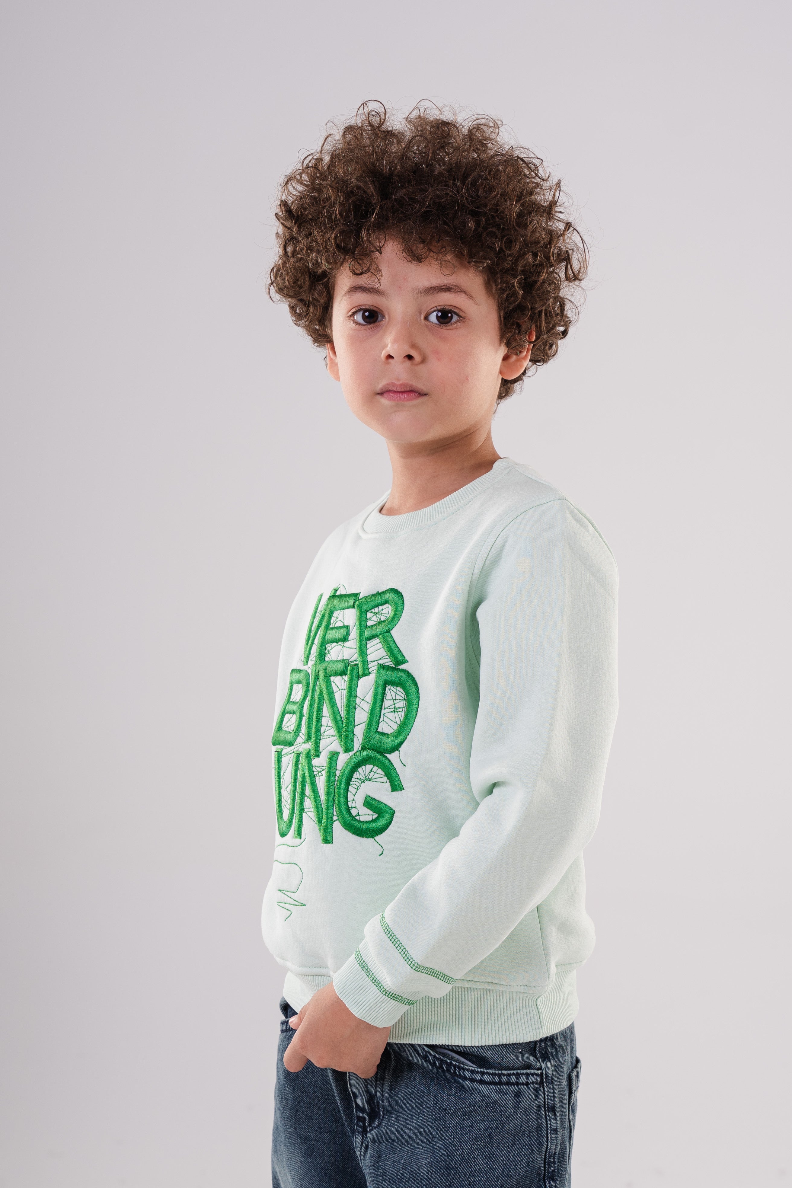Boy's Crewneck Sweatshirt with  Embroidery