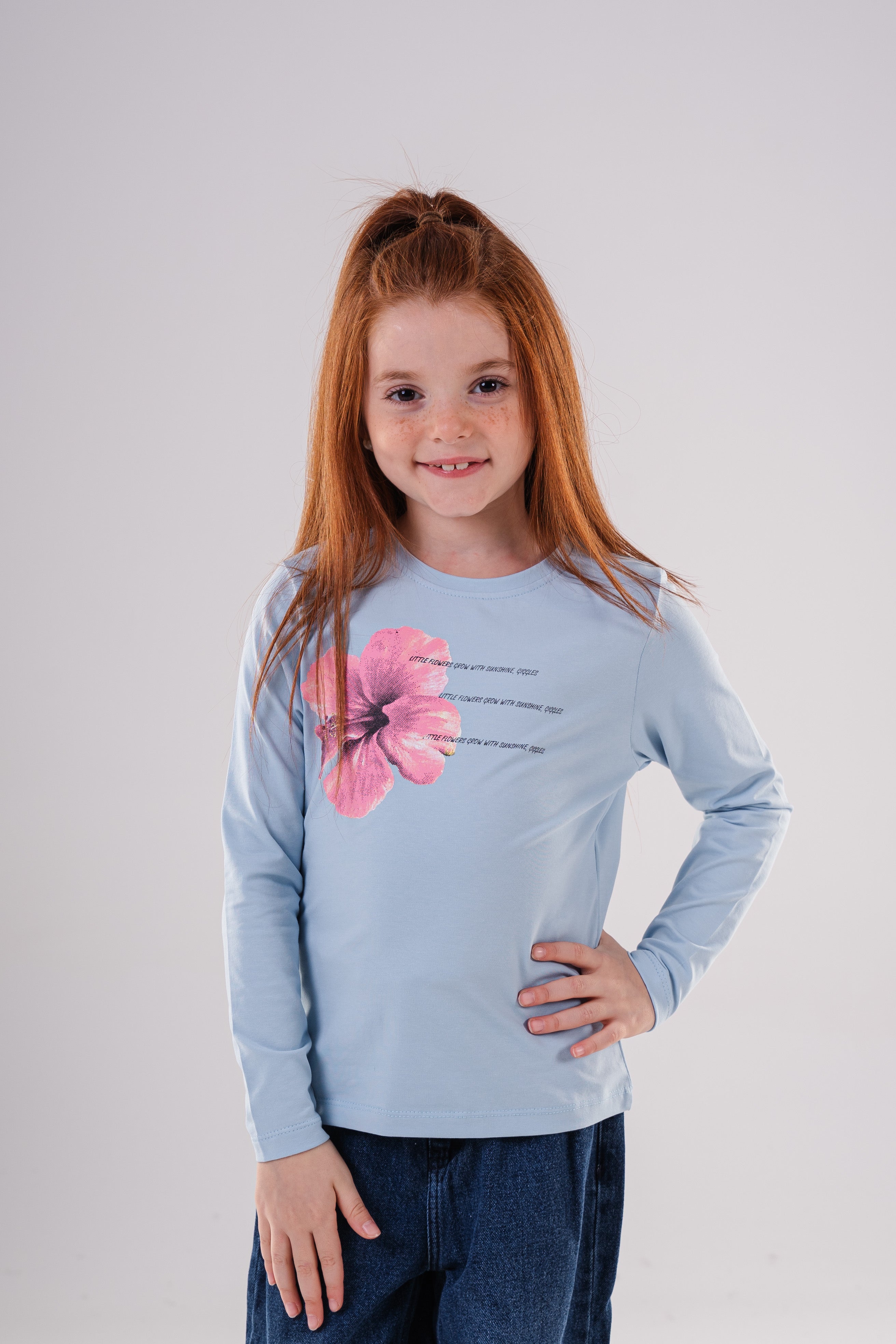 Girls Floral Print Casual Sweatshirt