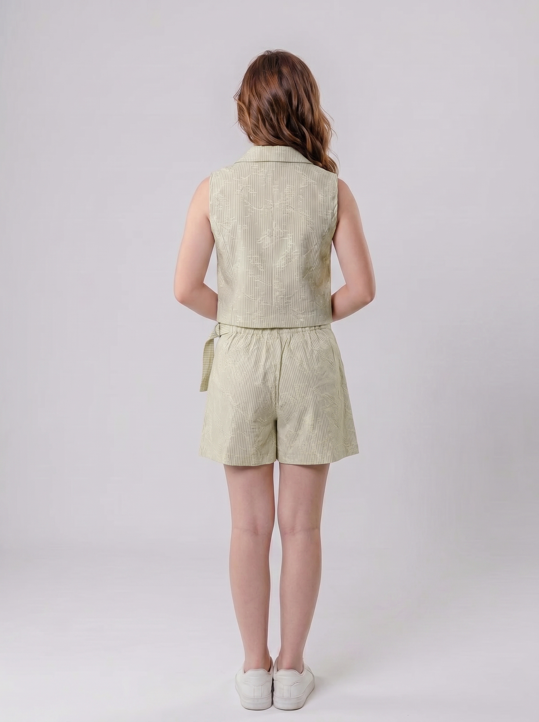 Girls’ Two-Piece Pinstripe Vest & Skirt Set