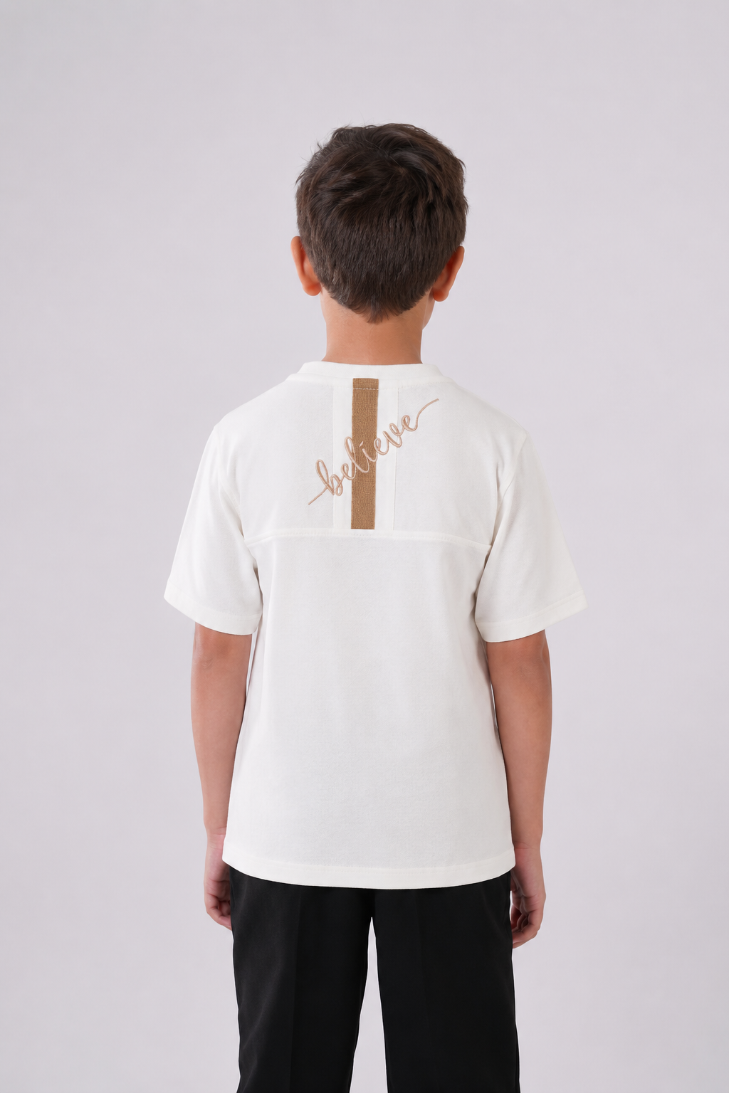 Boys’  "Believe" Inscribed Essential Tee