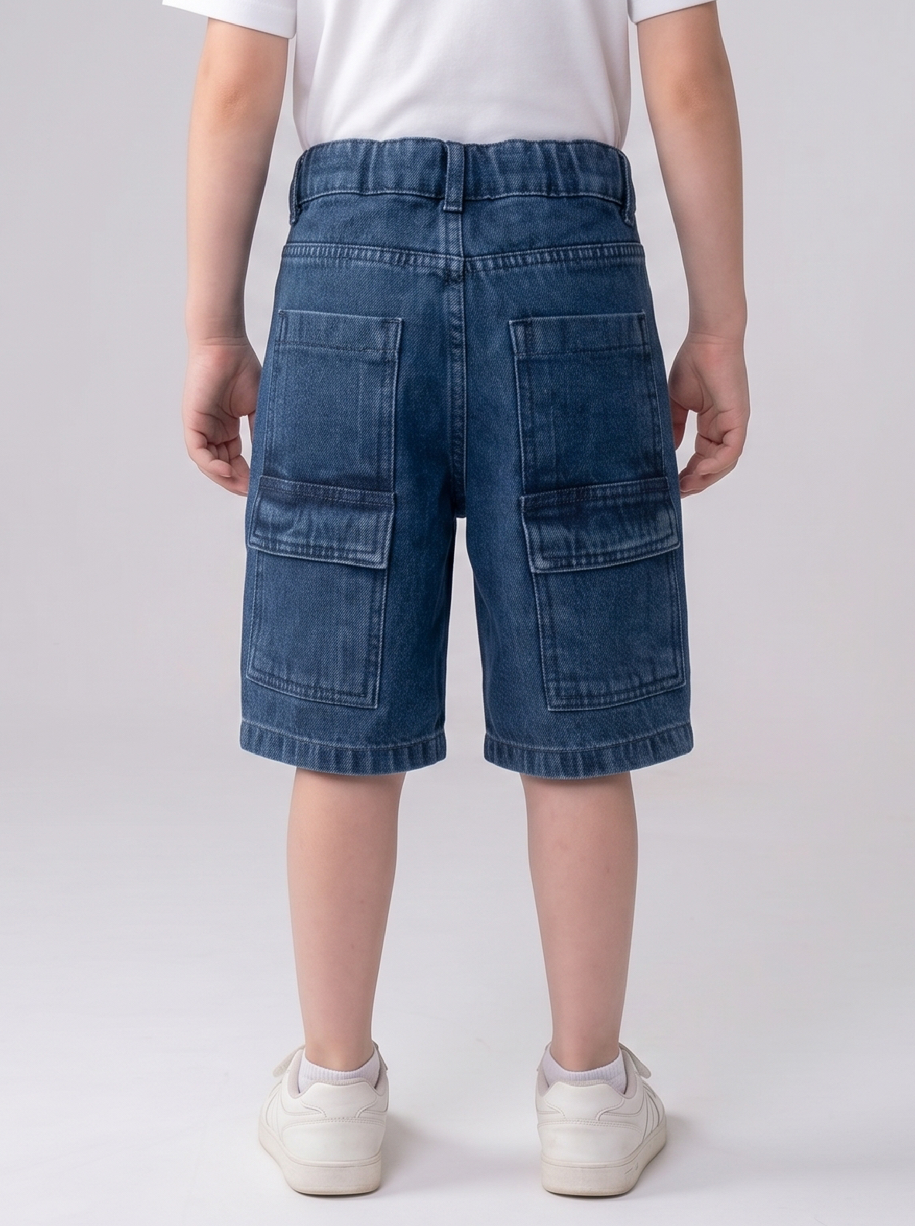 Boys’ Acid-Wash Denim Bermuda Shorts