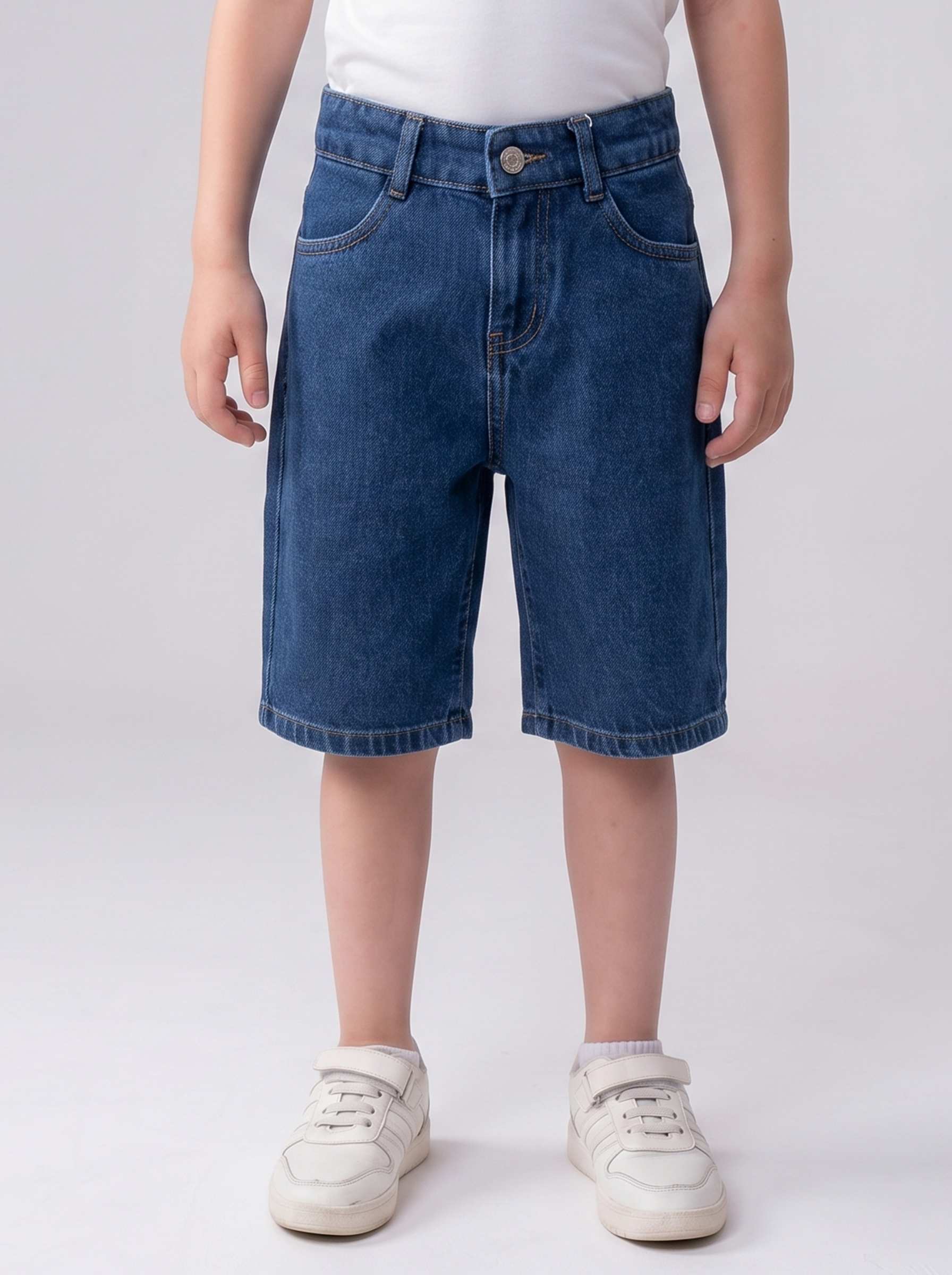Boys’ Acid-Wash Denim Bermuda Shorts