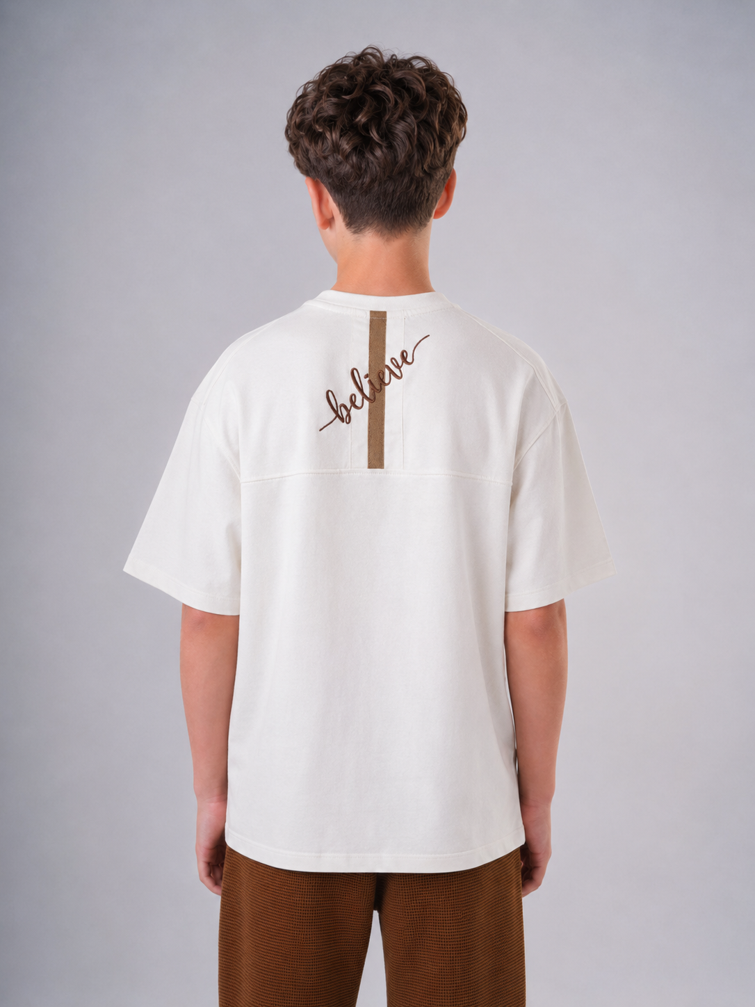 Boys’  "Believe" Inscribed Essential Tee