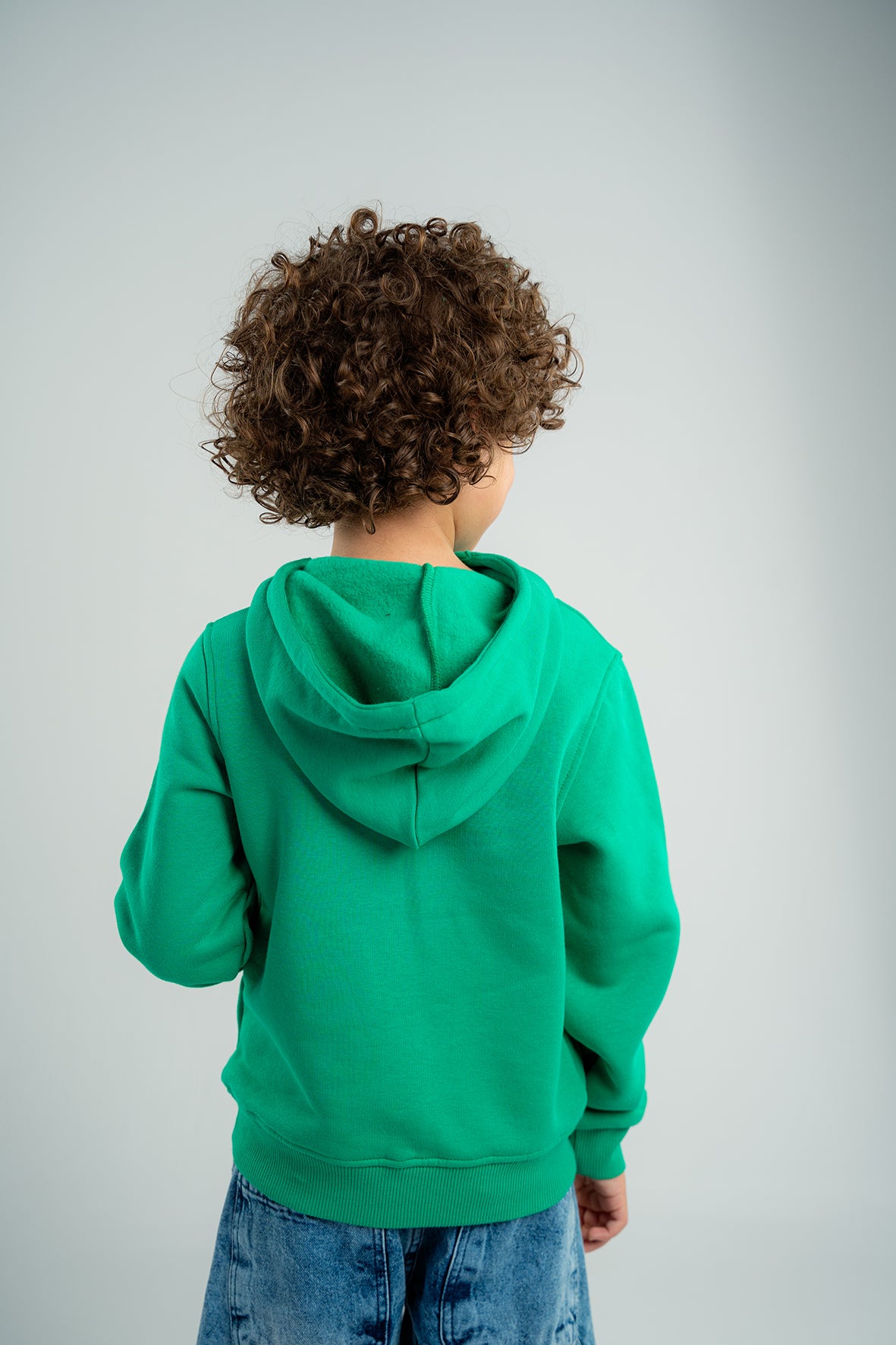 Boys Green Hoodie with Panda Face Embroidered