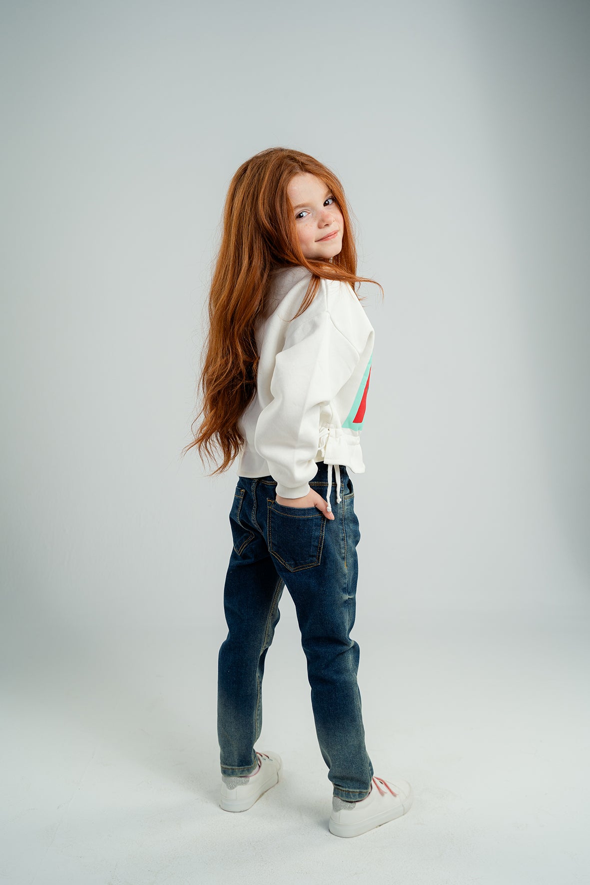 Girls Dark Blue Straight Fit Jeans