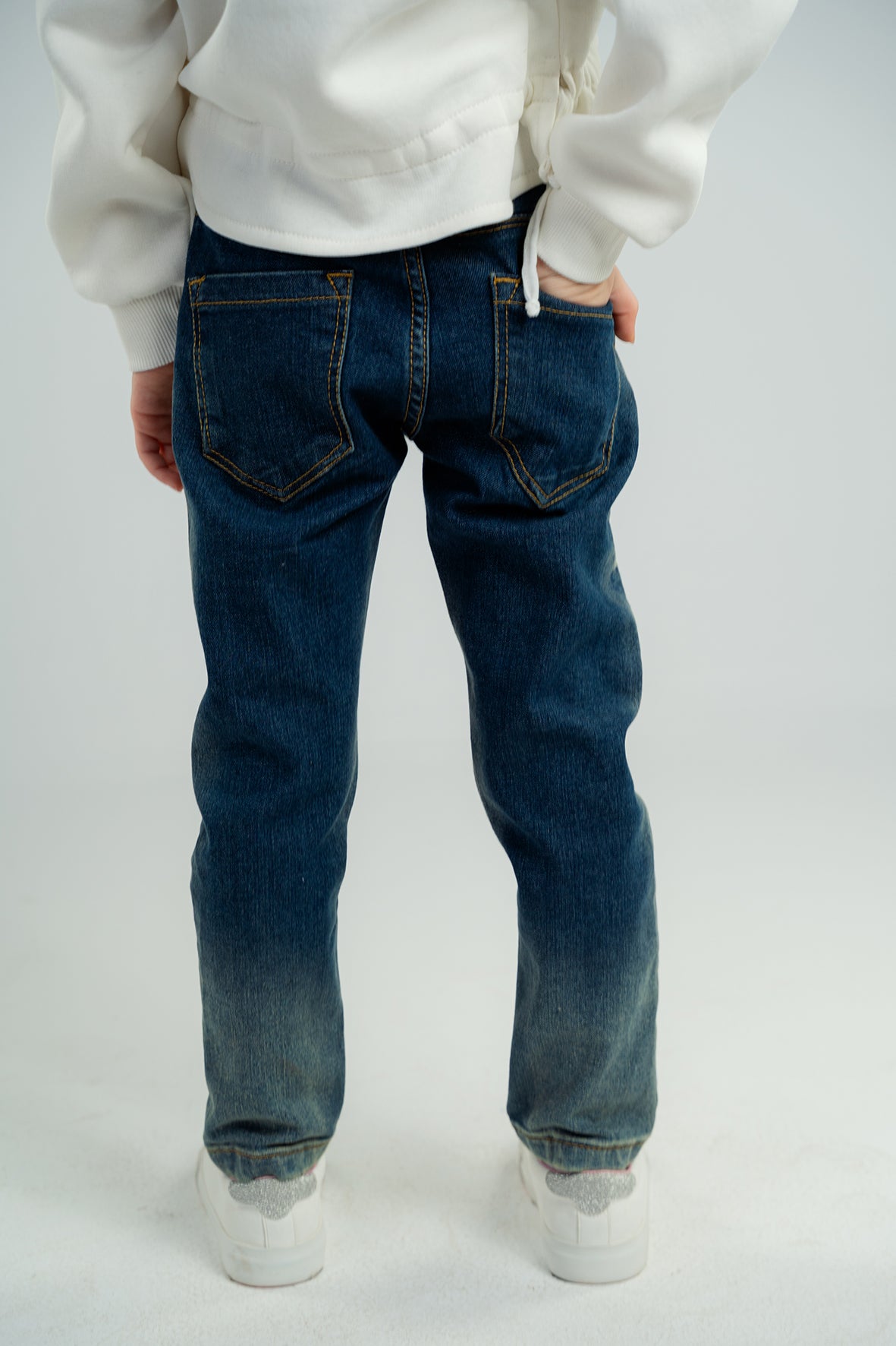 Girls Dark Blue Straight Fit Jeans
