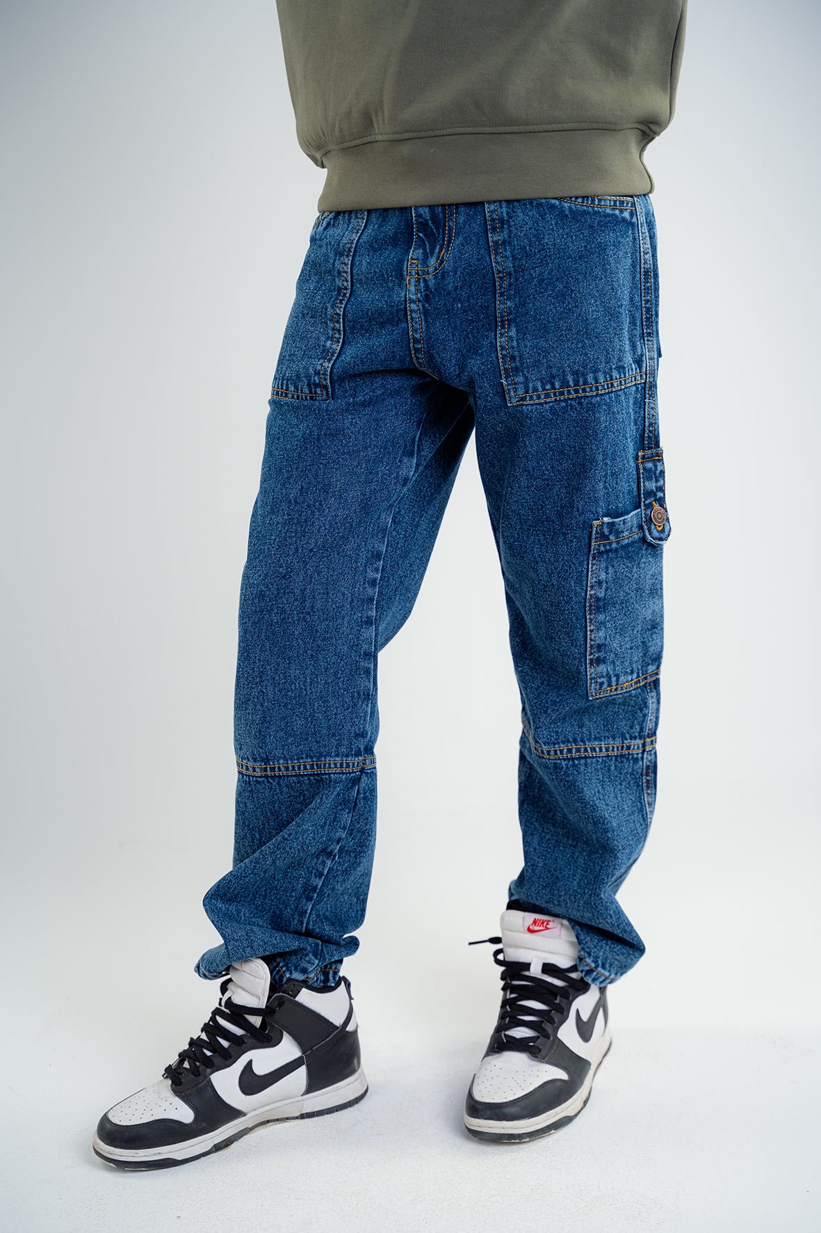 Boys Straight Fit Blue Denim Jeans With Side Pockets