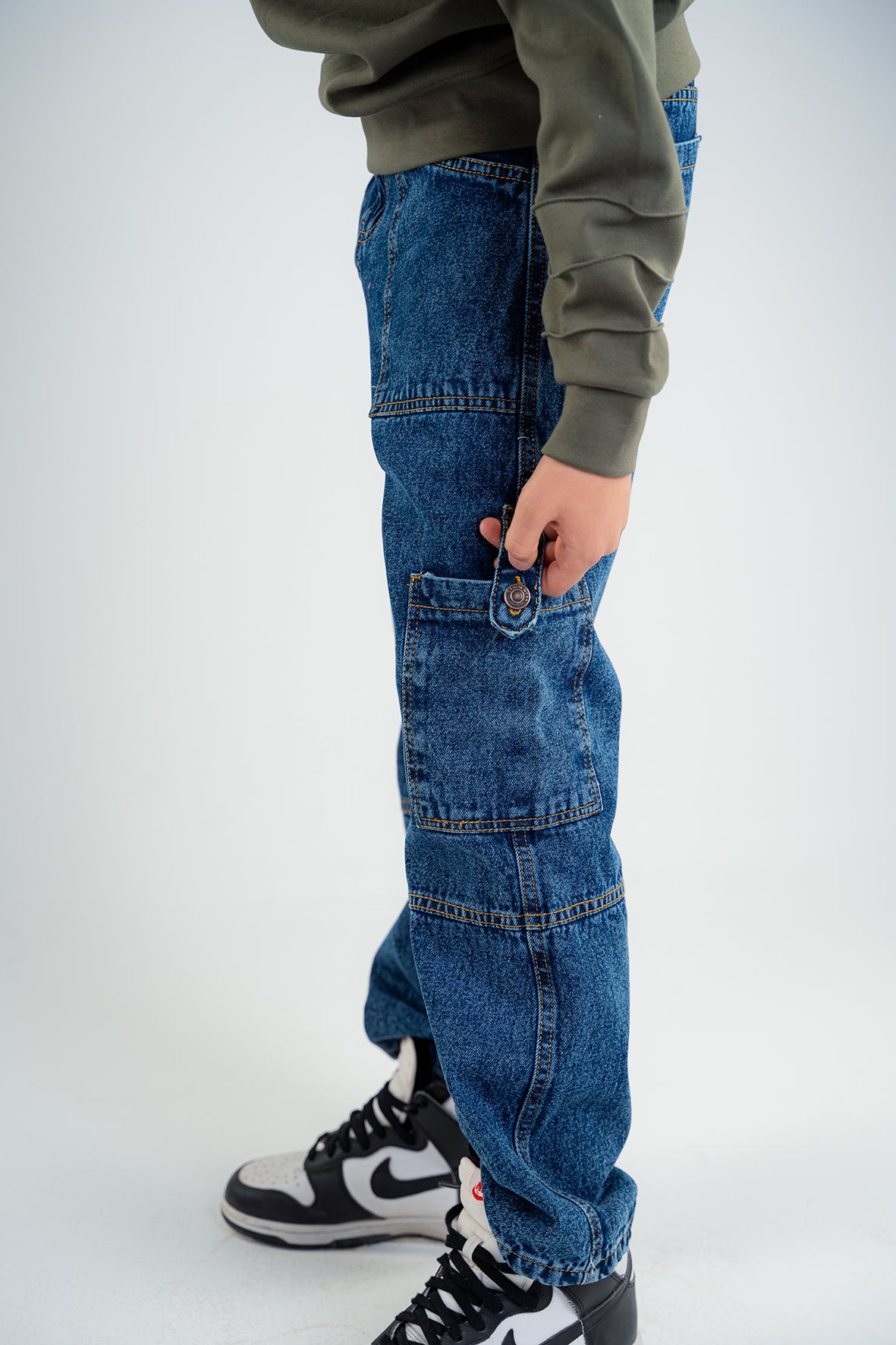 Boys Straight Fit Blue Denim Jeans With Side Pockets