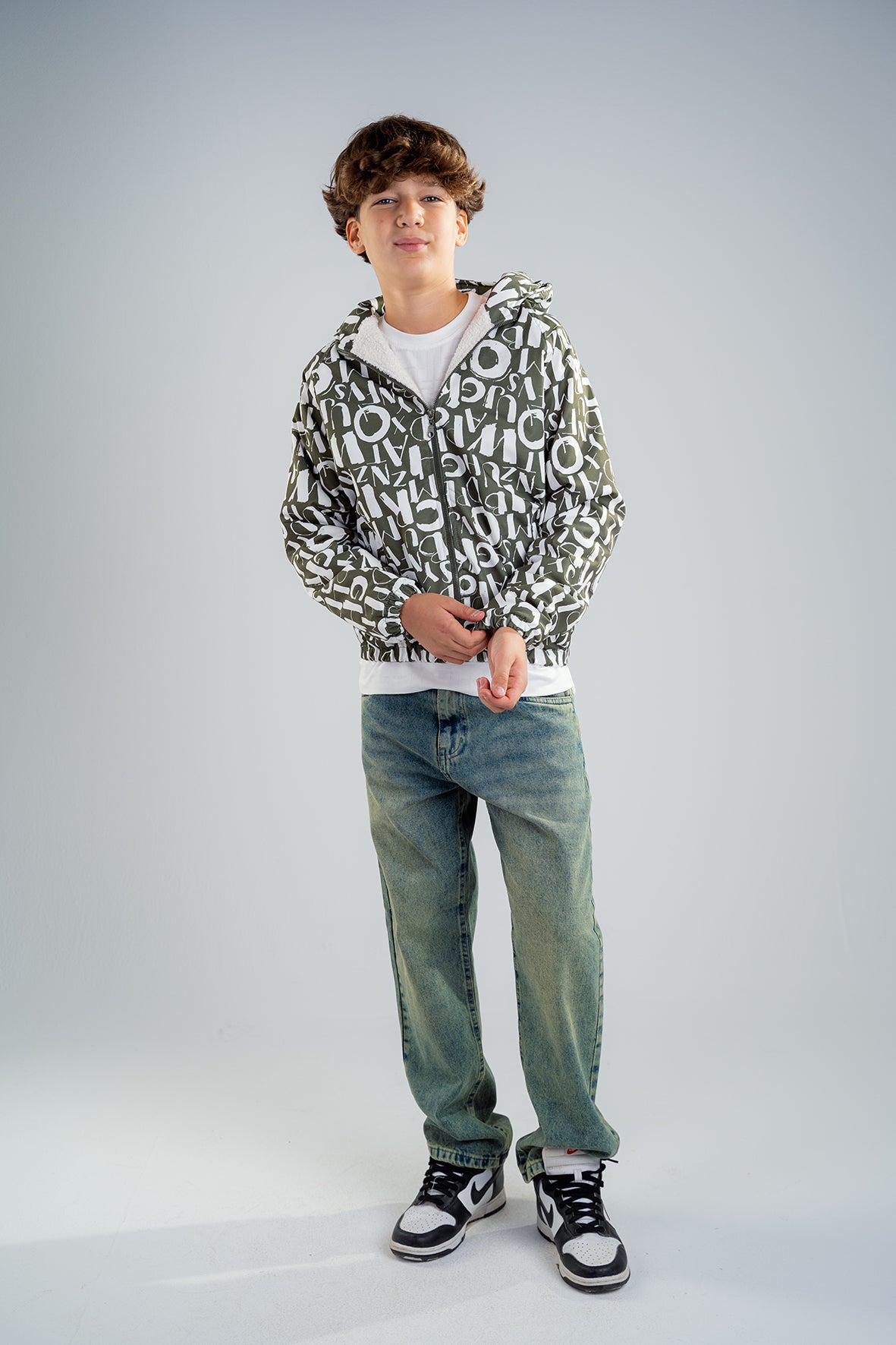 Boys Letter Graphic Print Jacket