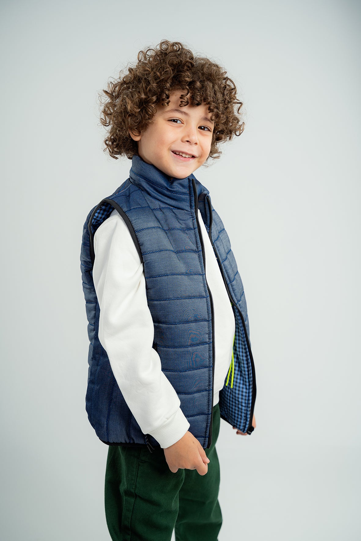 Boys Navy Puffer Down Vest