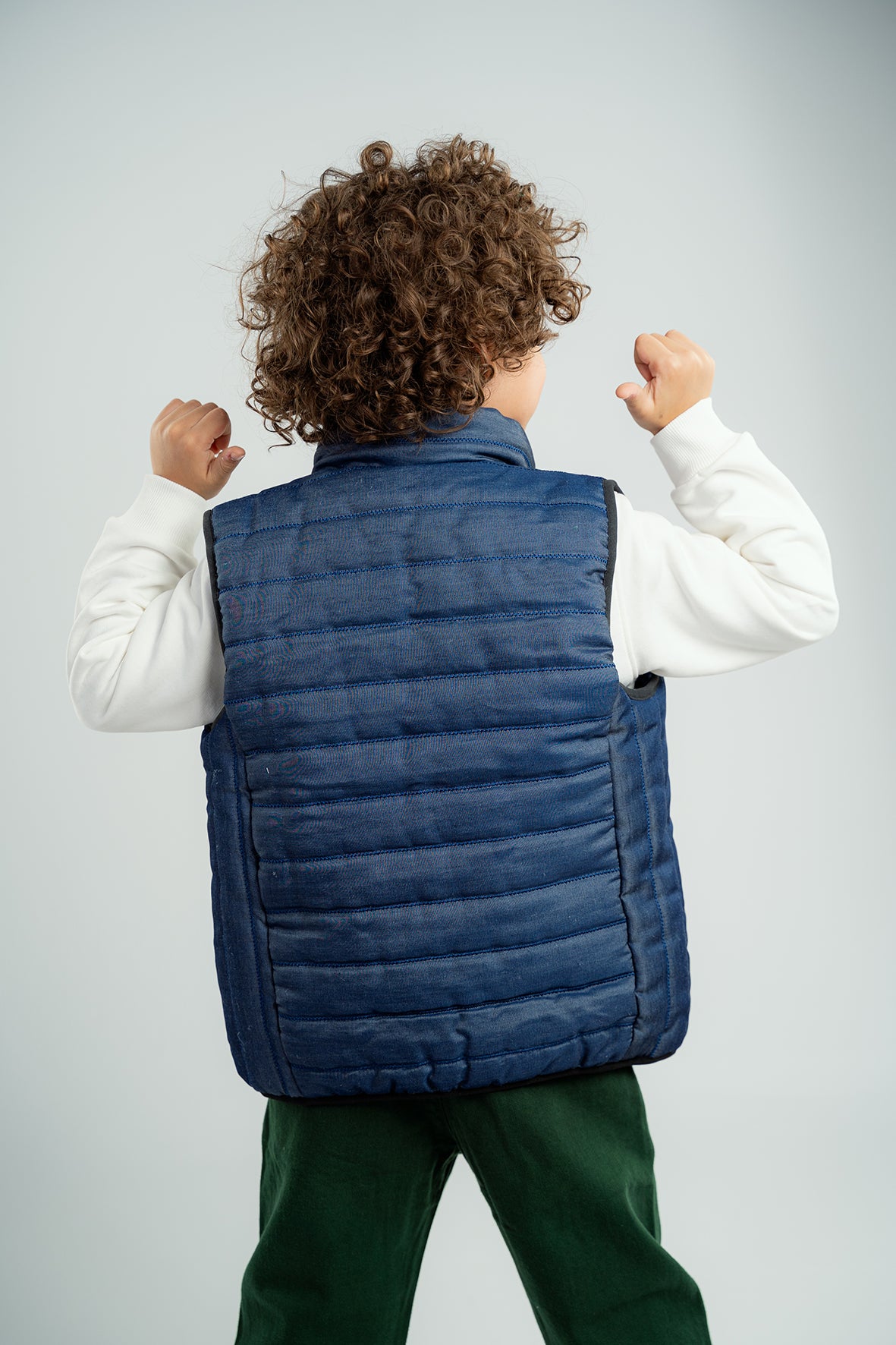 Boys Navy Puffer Down Vest