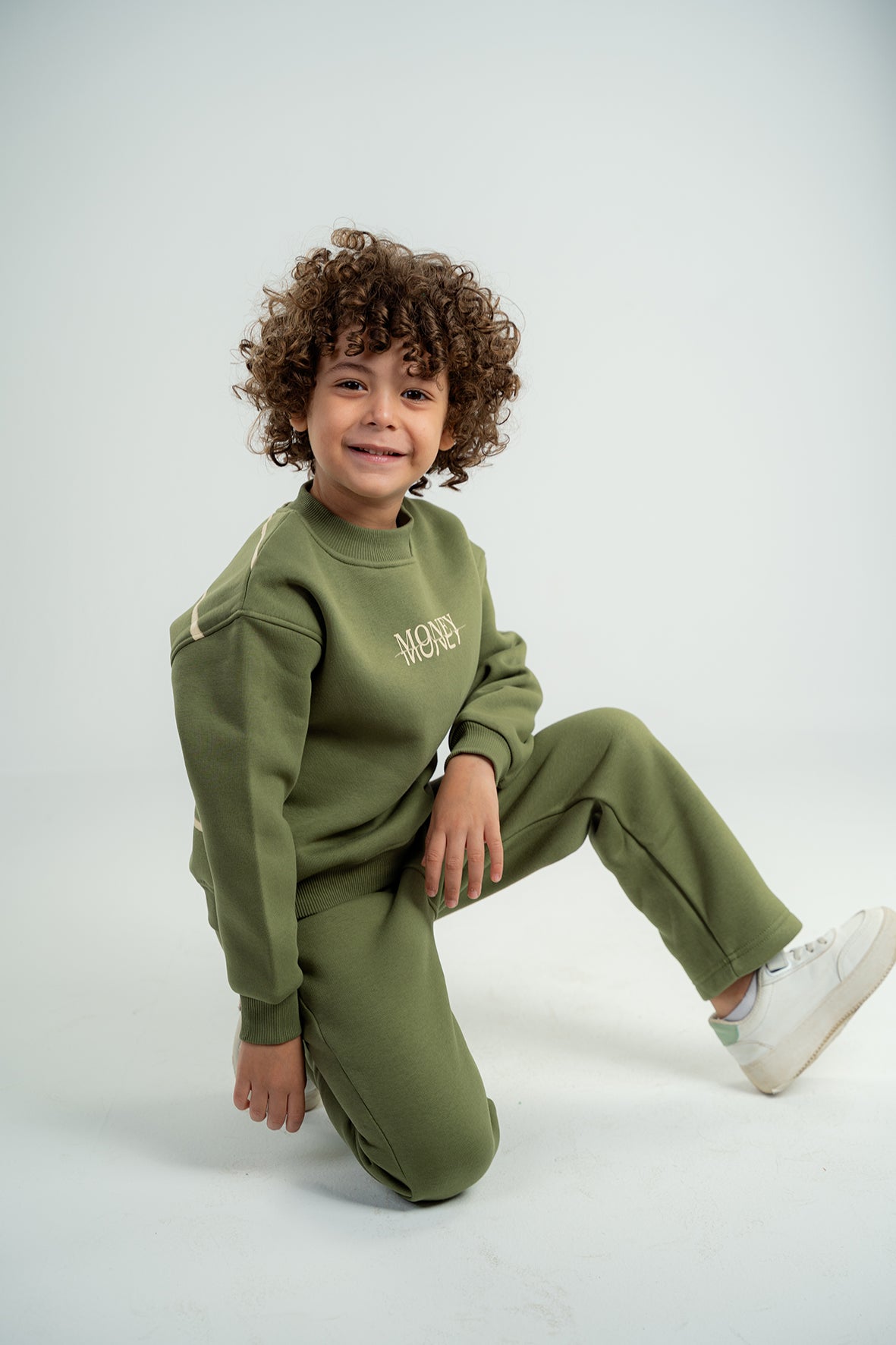 Boys Olive Pajamas With Print On Back