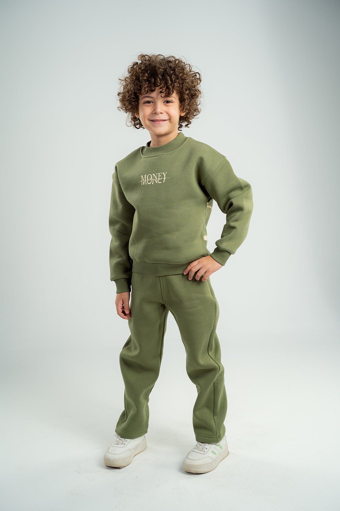 Boys Olive Pajamas With Print On Back