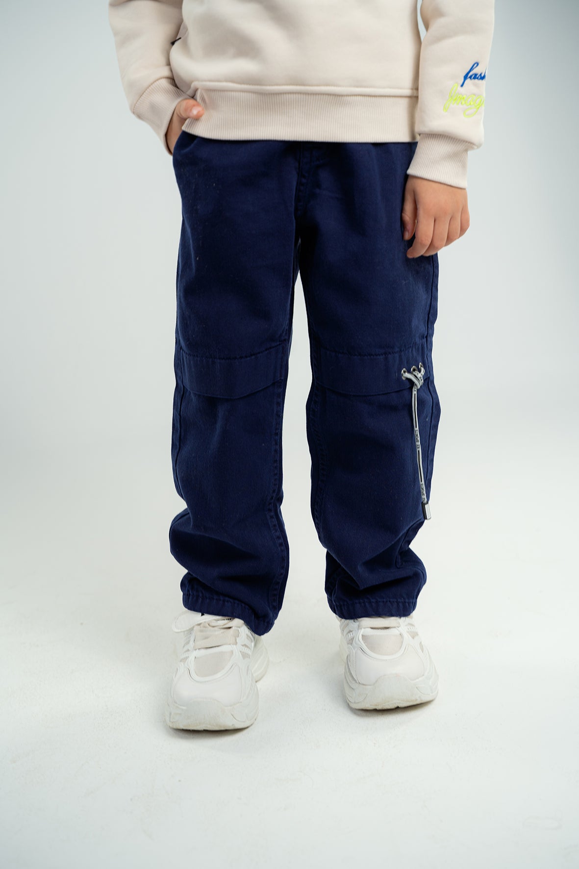 Boys Navy Cargo Trousers