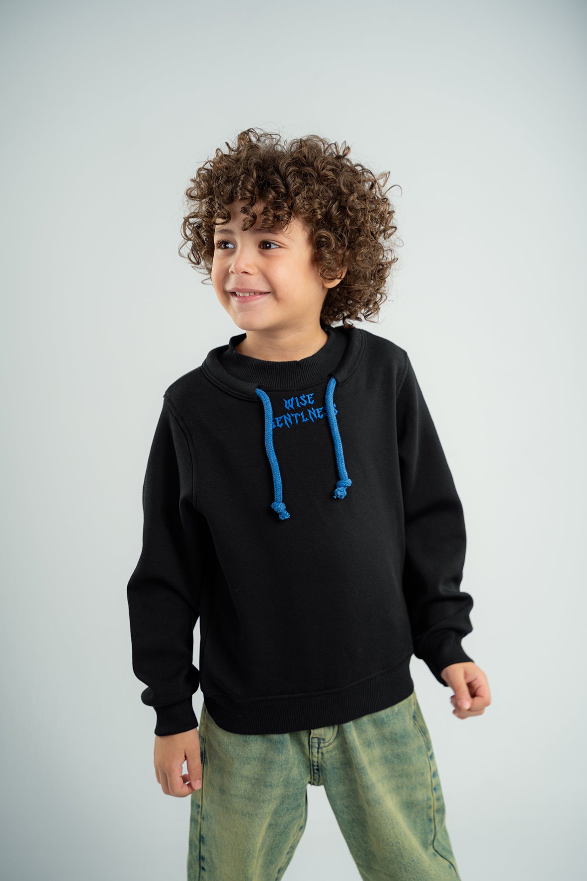 Boys Black Sweatshirt With Print On Back