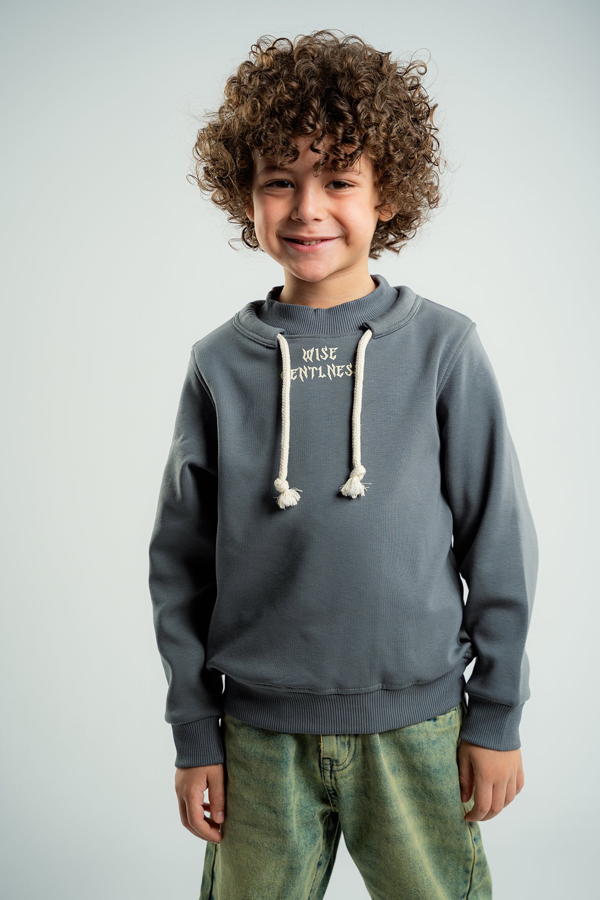 Boys Gray Sweatshirt With Print On Back