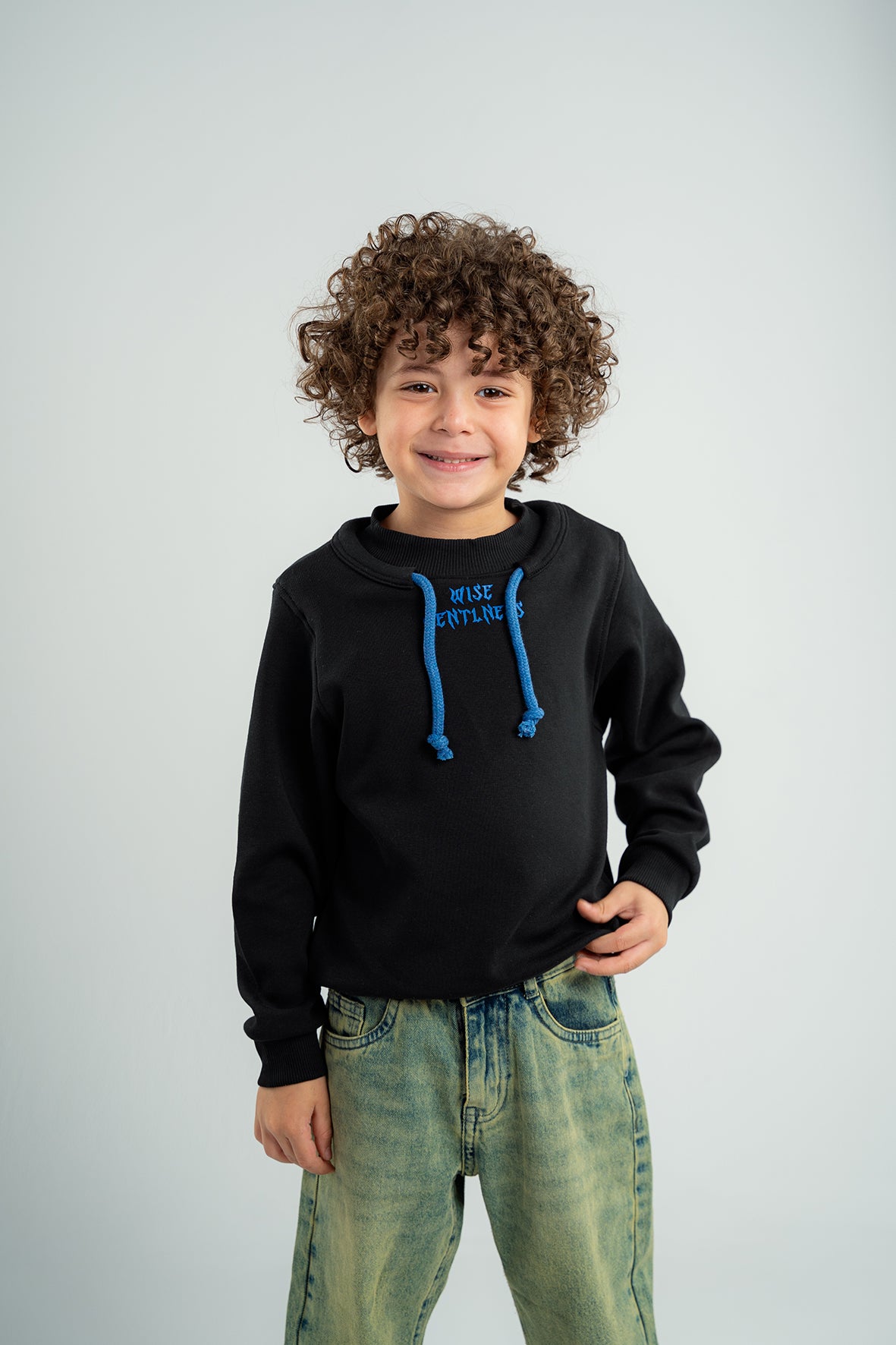 Boys Black Sweatshirt With Print On Back